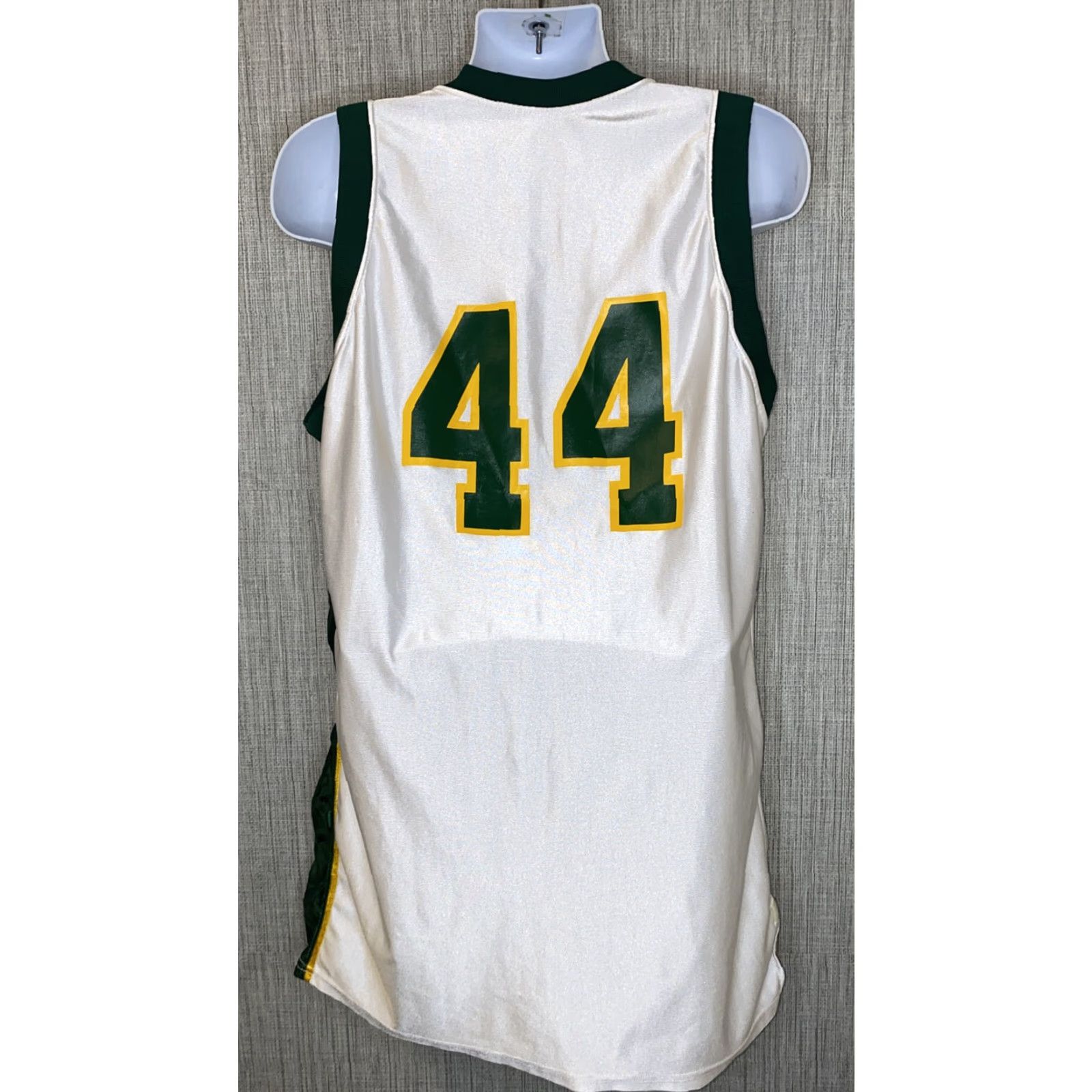 Vintage VINTAGE Speedline Jersey Mens White/Green Yavapai #44 Size 46 Basketball Sleeveless Regular Pattern Solid Size US XXL / EU 58 / 5 - 4 Thumbnail