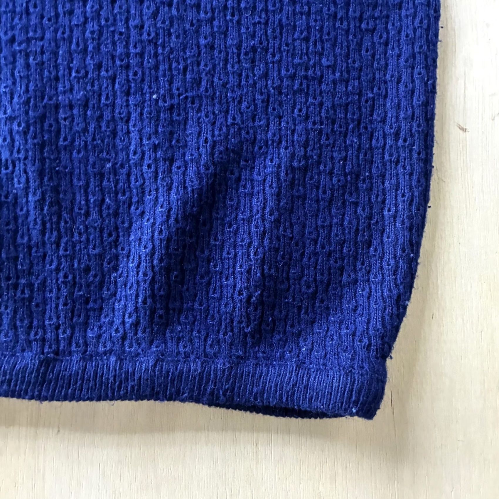 Vintage VINTAGE 80s Sweater Vest Mens Small Blue Textured Knit Sleeveless Crew Neck Top Size 36R - 2 Thumbnail