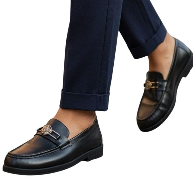 Anne Klein Anne Klein Black Loafers Flex Slip On Gold Emblem Sz 9.5 Size US 9.5 / IT 39.5 - 1 Thumbnail
