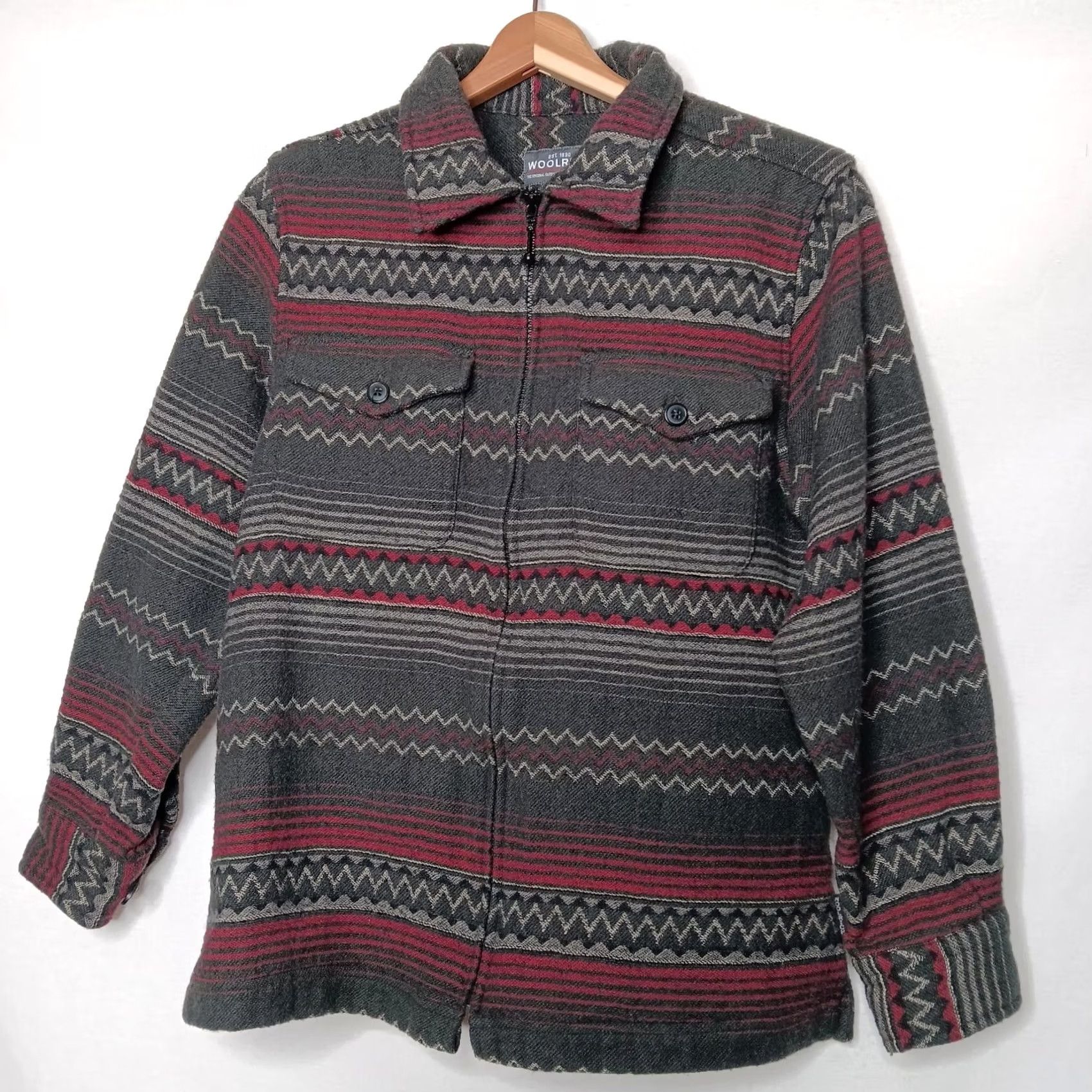 Vintage Woolrich Womens S Striped Gray Jacket - Travel Gorpcore Size S / US 4 / IT 40 - 2 Thumbnail