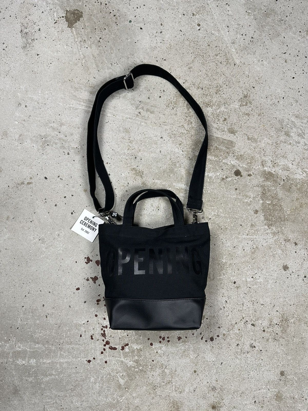 Opening Ceremony Opening Ceremony Mini Messenger Tote Bag Black Spellout Logo Size ONE SIZE - 1 Thumbnail