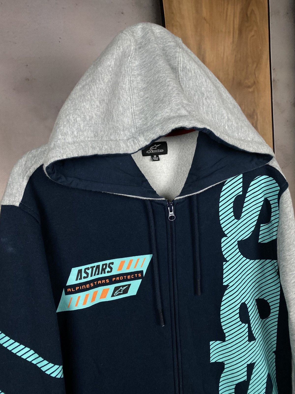 Alpinestars 🚀Hoodie Zip Up Alpinstars Protects Racing Style Striped Tee🚀 Size US M / EU 48-50 / 2 - 2 Thumbnail