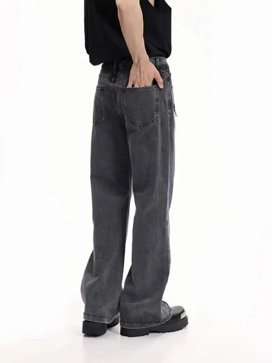 Japanese Brand Multi-Zip Micro Flare Jeans Versatile Slim Casual Pants Size US 32 / EU 48 - 4 Thumbnail