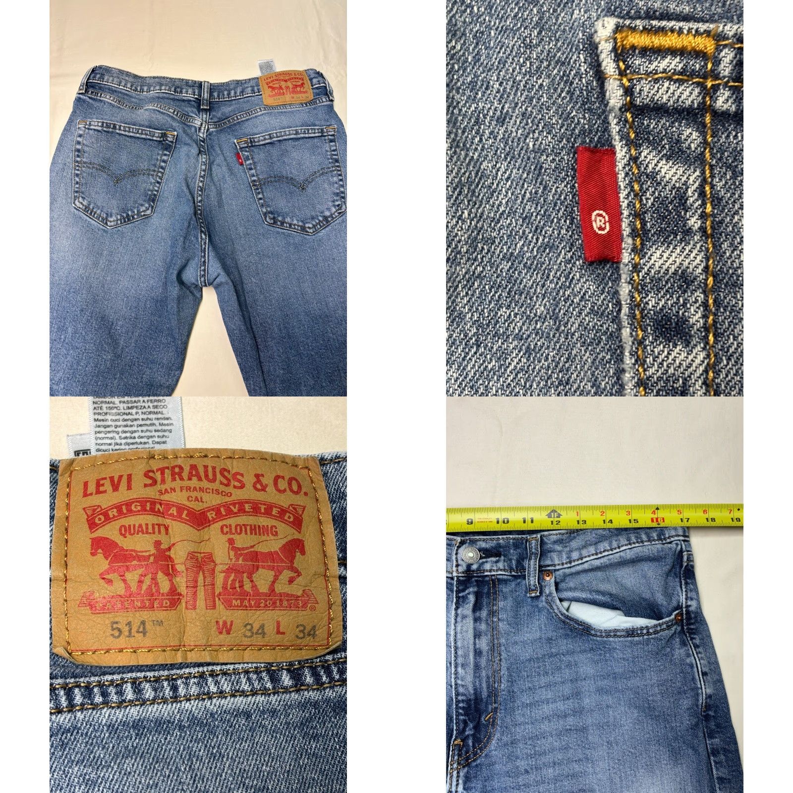 Vintage Levi Strauss 505 Regular Fit Straight Leg Jeans Medium Wash Mens W34 L34 Jeans Size US 34 / EU 50 - 8 Thumbnail