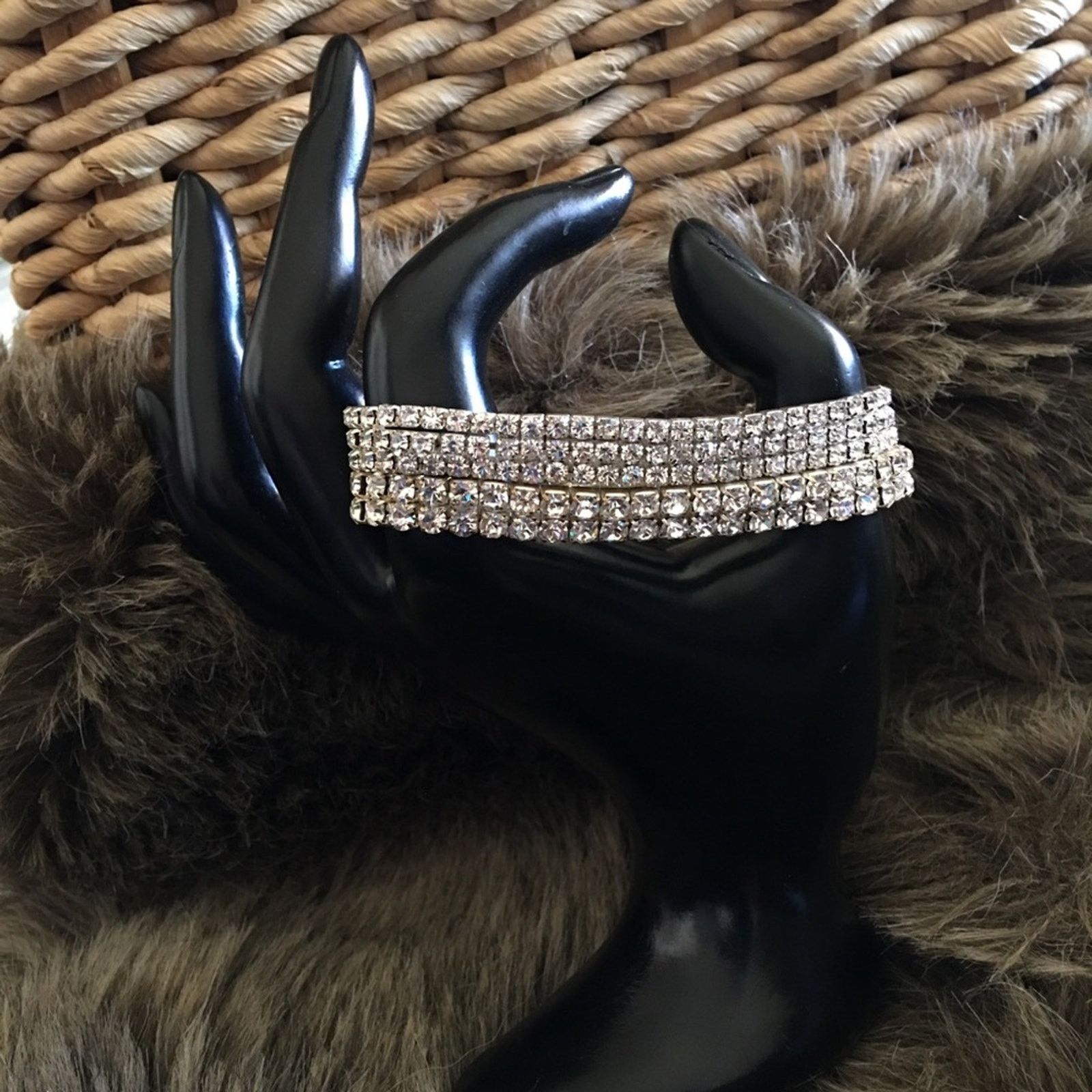 Vintage Vintage set of two rhinestone stretch bracelets Size ONE SIZE - 2 Thumbnail