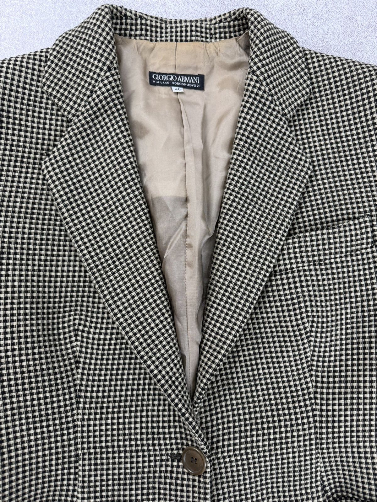 Giorgio Armani Vintage Giorgio Armani Classic Houndstooth Blazer Size 46 Size L / US 10 / IT 46 - 5 Thumbnail