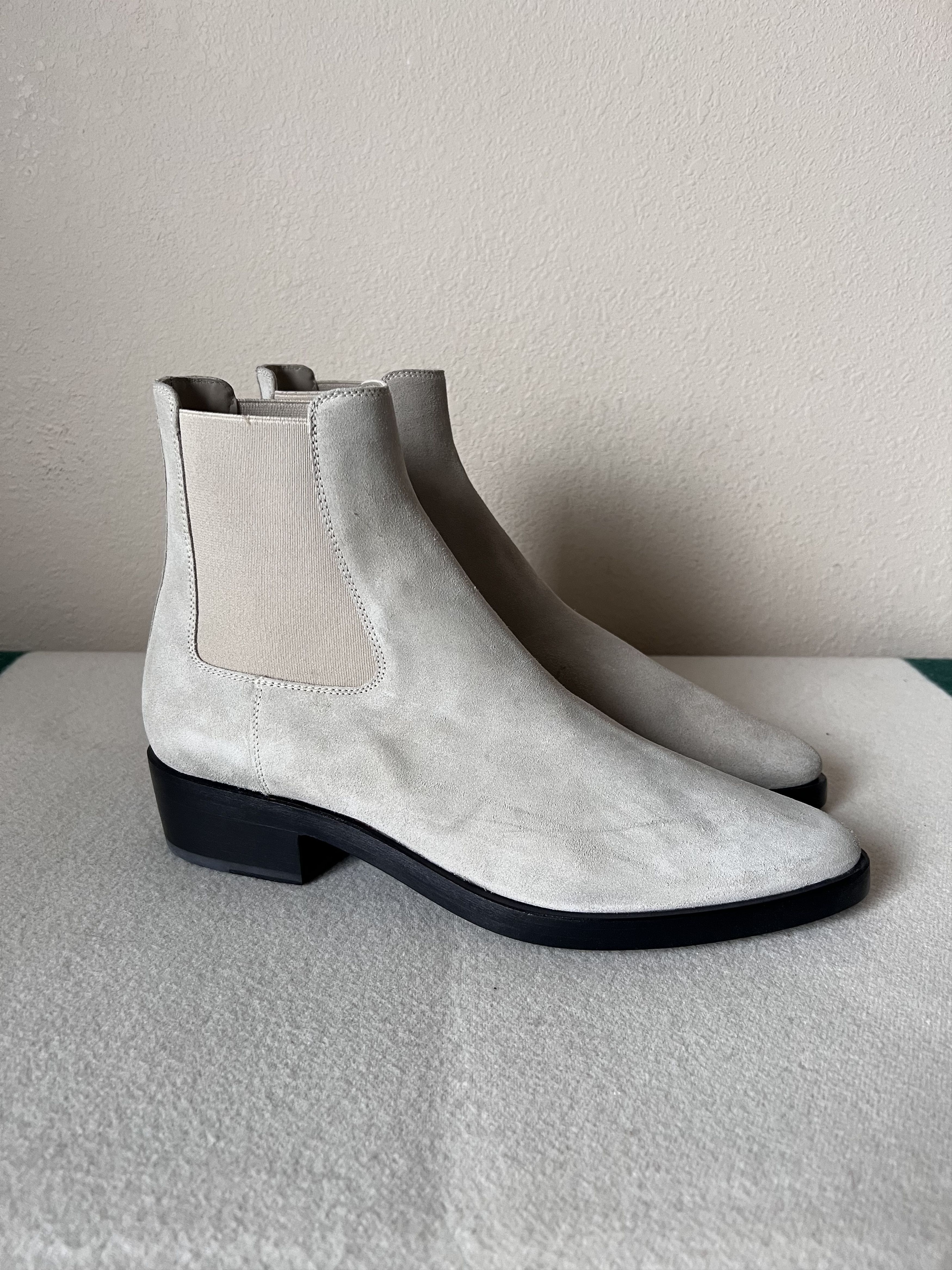 image of Fear Of God Eternal Cowboy Boots In Dusty Beige Suede, Men's (Size 10)