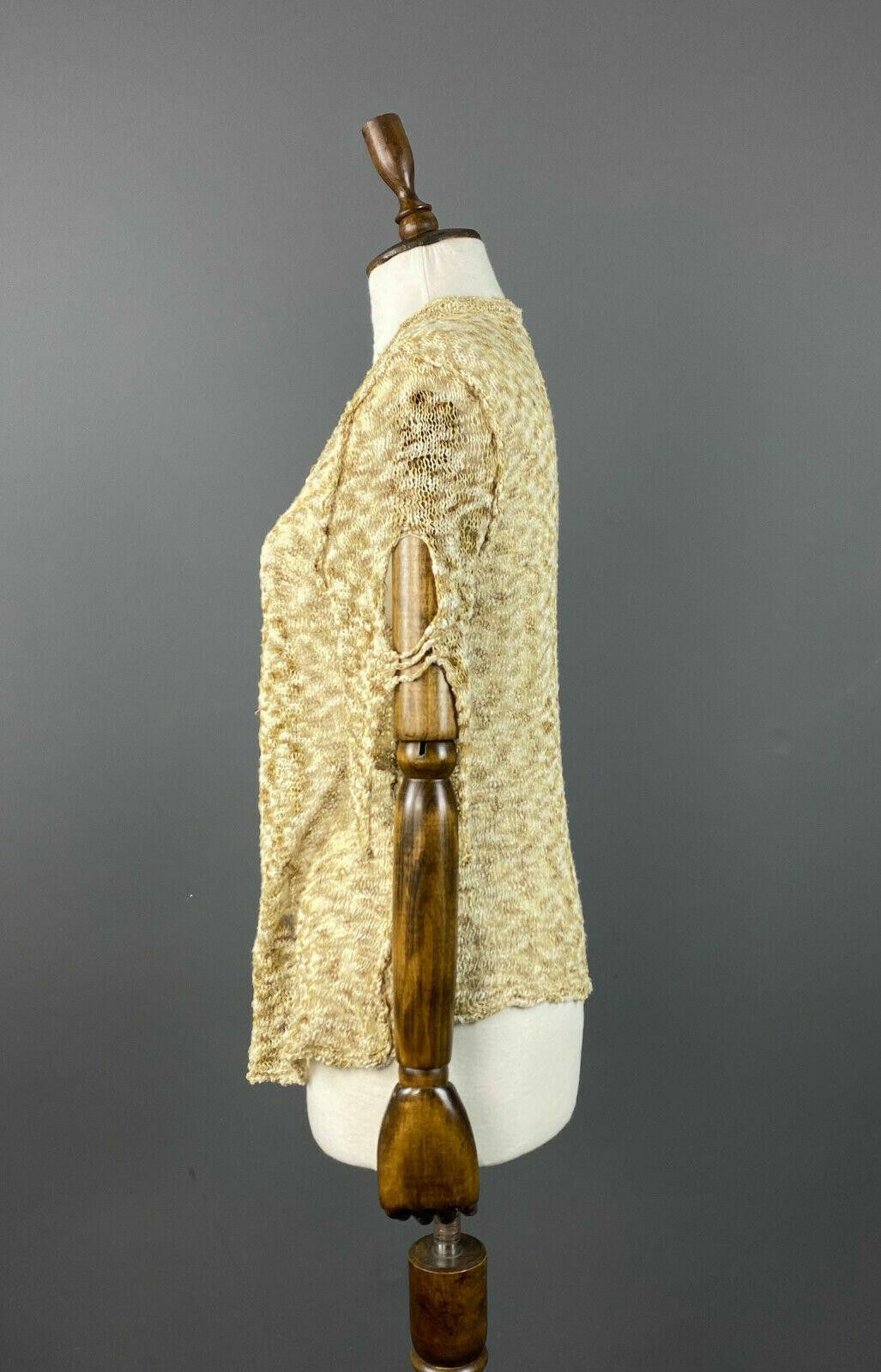 Designer Elisa Cavaletti Sono Italiano Beige Knit Sweater Cape M L Size M / US 6-8 / IT 42-44 - 5 Thumbnail