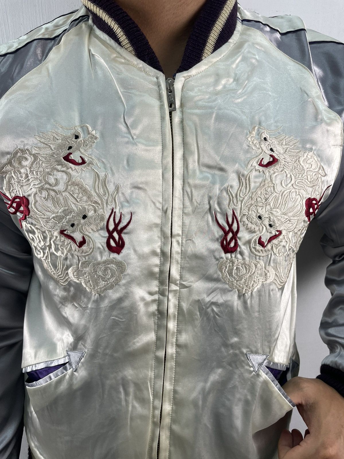 Japanese Brand Sukajan Toyo Vintage Reversible Jacket Skull Navy Tiger Size US S / EU 44-46 / 1 - 10 Thumbnail