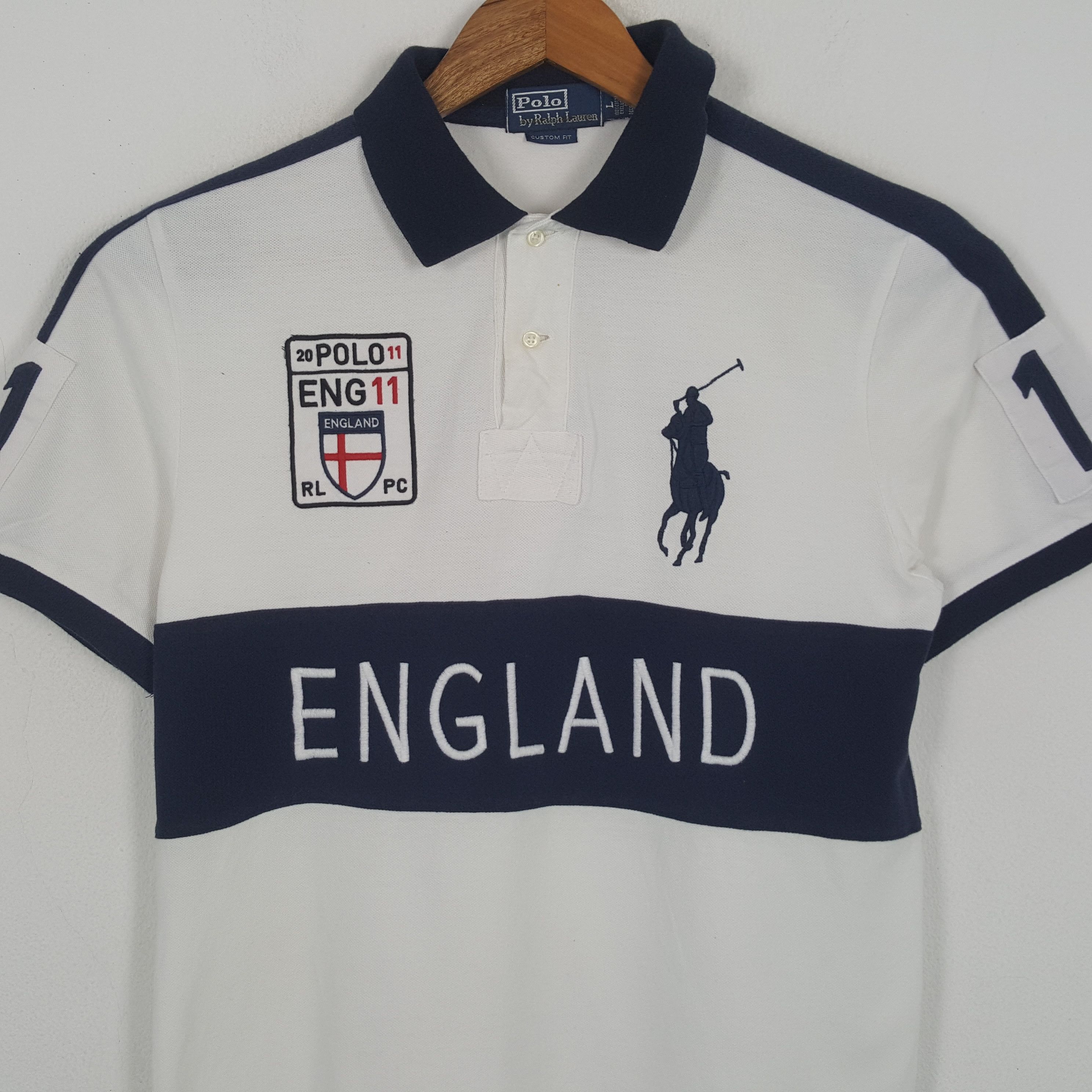 Polo Ralph Lauren × Vintage Vintage POLO by RALPH LAUREN ENGLAND Design Polos Shirt Size US M / EU 48-50 / 2 - 2 Thumbnail