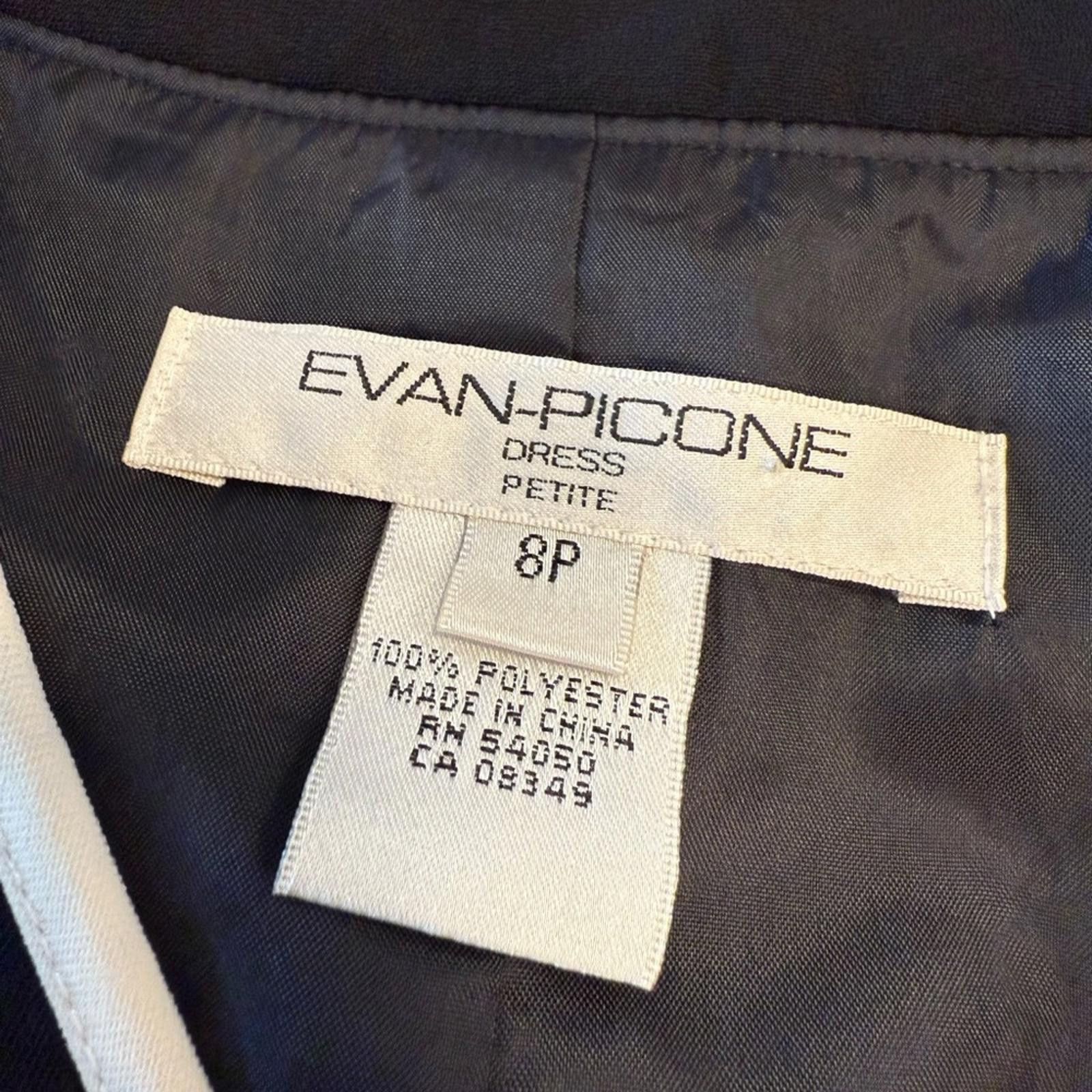 Evan Picone Evan-Picone chic black sleeveless midi dress white trim 8P Size M / US 6-8 / IT 42-44 - 5 Thumbnail