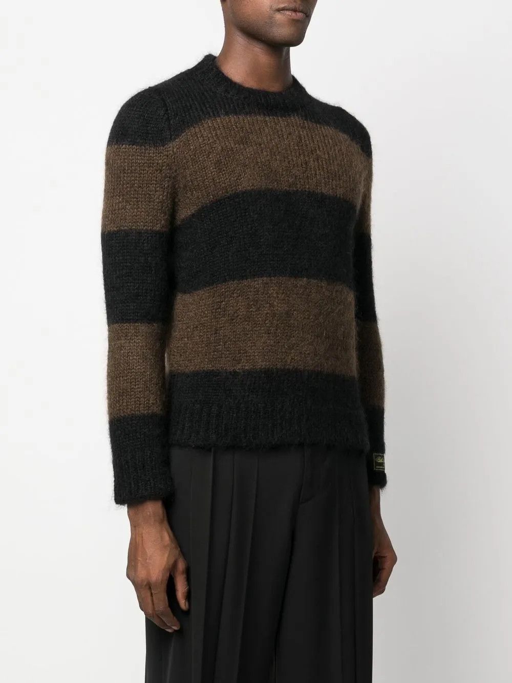 Raf Simons o1y0325 Logo Crewneck Sweater in Black/Brown Size US M / EU 48-50 / 2 - 3 Thumbnail