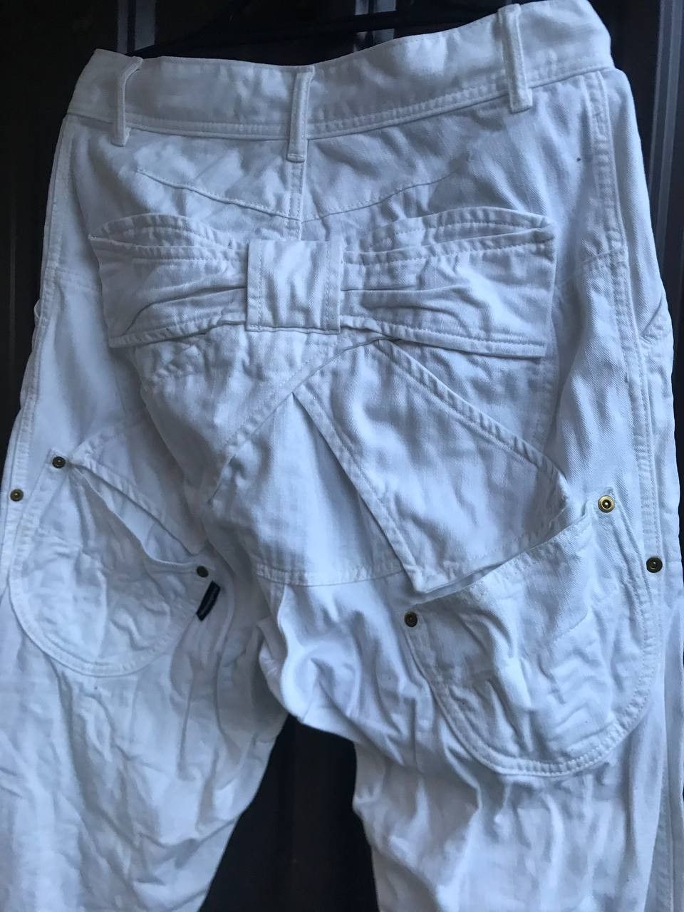 Issey Miyake × Japanese Brand × mercibeaucoup Mercibeaucoup Drop Crotch Big Patch Ribbon Baggy Pants Size US 30 / EU 46 - 1 Thumbnail