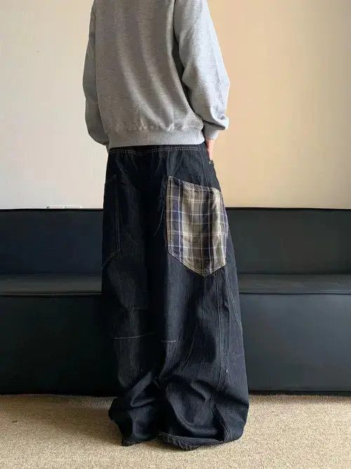 Jean Baggy Patcwork Wide Leg Jeans Size US 32 / EU 48 - 5 Thumbnail
