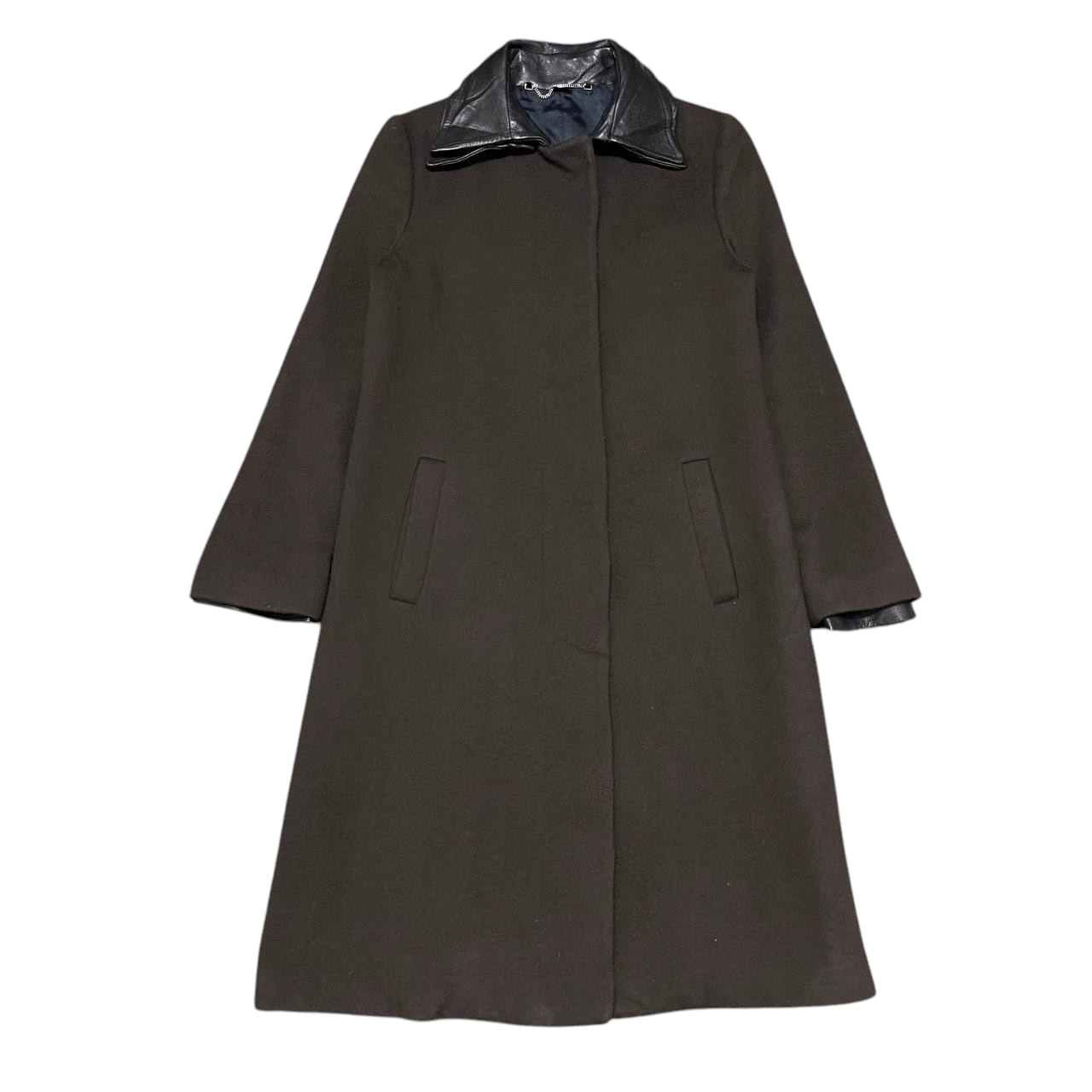 Viktor & Rolf Viktor & Rolf Wool Double Leather Collar Long Coat Size US S / EU 44-46 / 1 - 1 Thumbnail