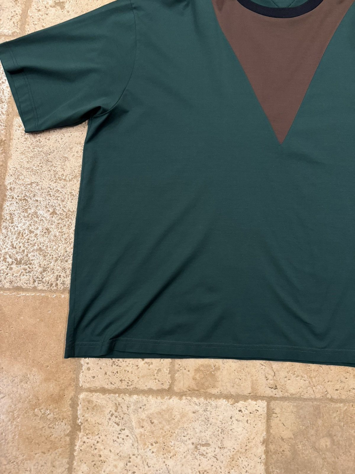 Prada Prada Green / Yellow Triangle Logo 2021 Colourblock T-Shirt Size US L / EU 52-54 / 3 - 4 Thumbnail