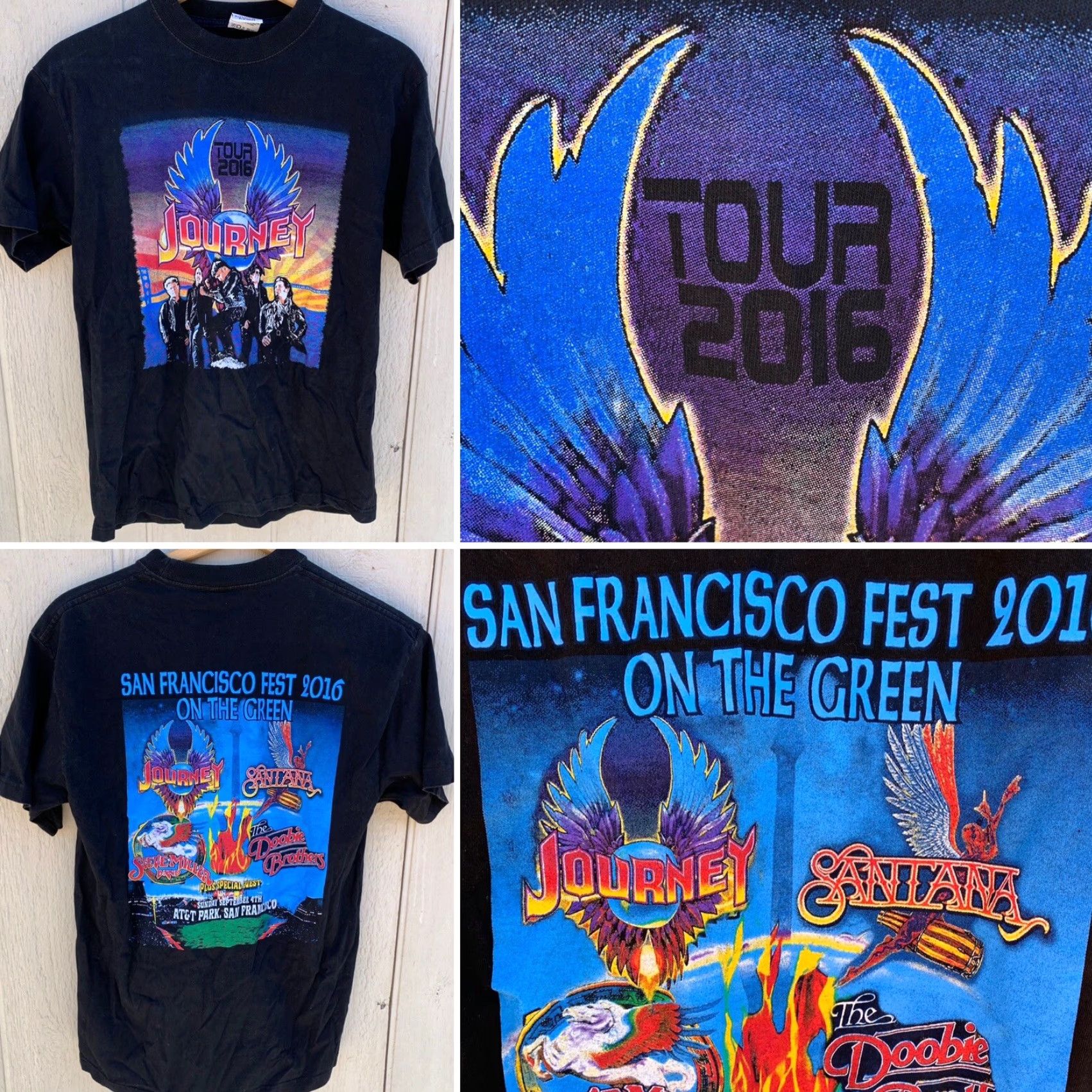 Vintage San Francisco Fest 2016 On the Green t-shirt L Black Cotton Jersey Pro Style Men Short Sleeve Crew Neck California Music Festival Band Shirts Mens L Size US L / EU 52-54 / 3 - 6 Thumbnail