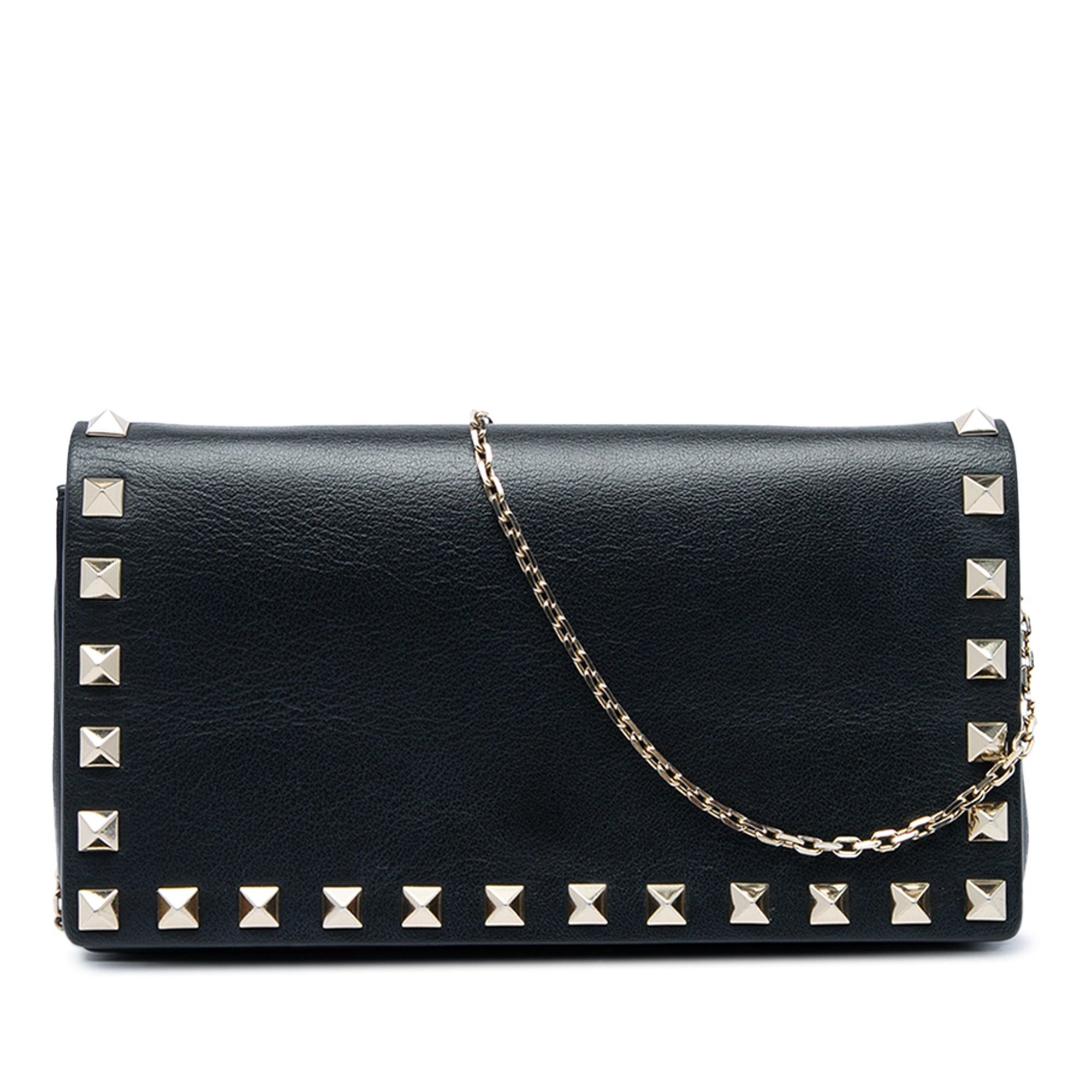 Valentino Calfskin Rockstud Wallet On Chain Size ONE SIZE - 1 Thumbnail