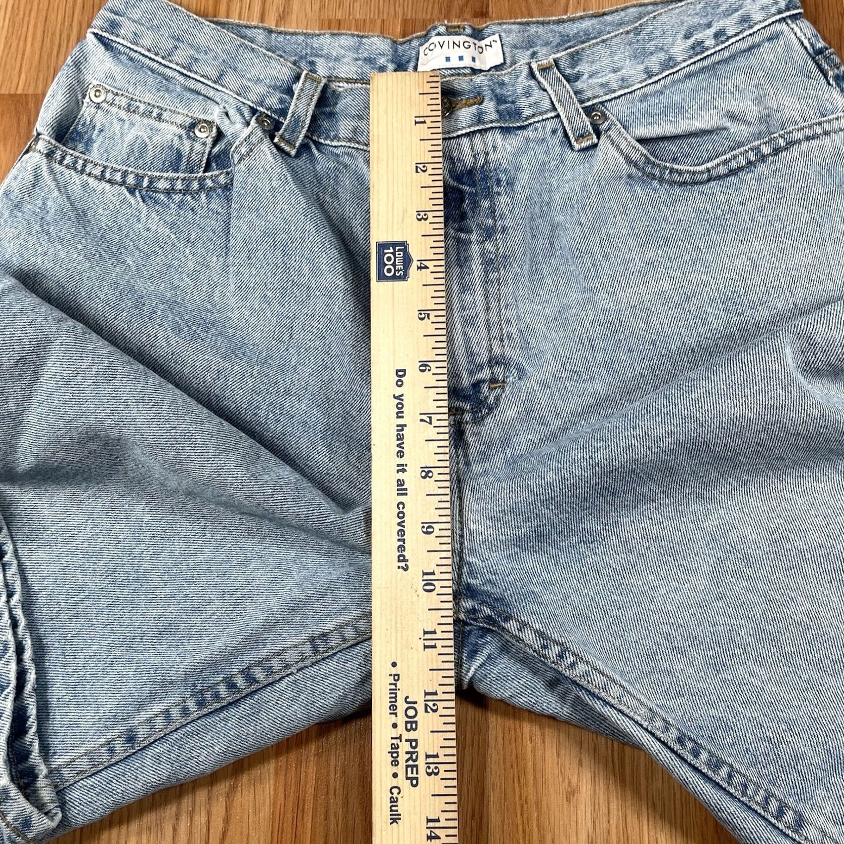 Denime Covington Jeans Women’s Size 14PS Petites Blue Wash Denim Tapered 5 Pocket Long Size 36" / US 14 / IT 50 - 5 Thumbnail