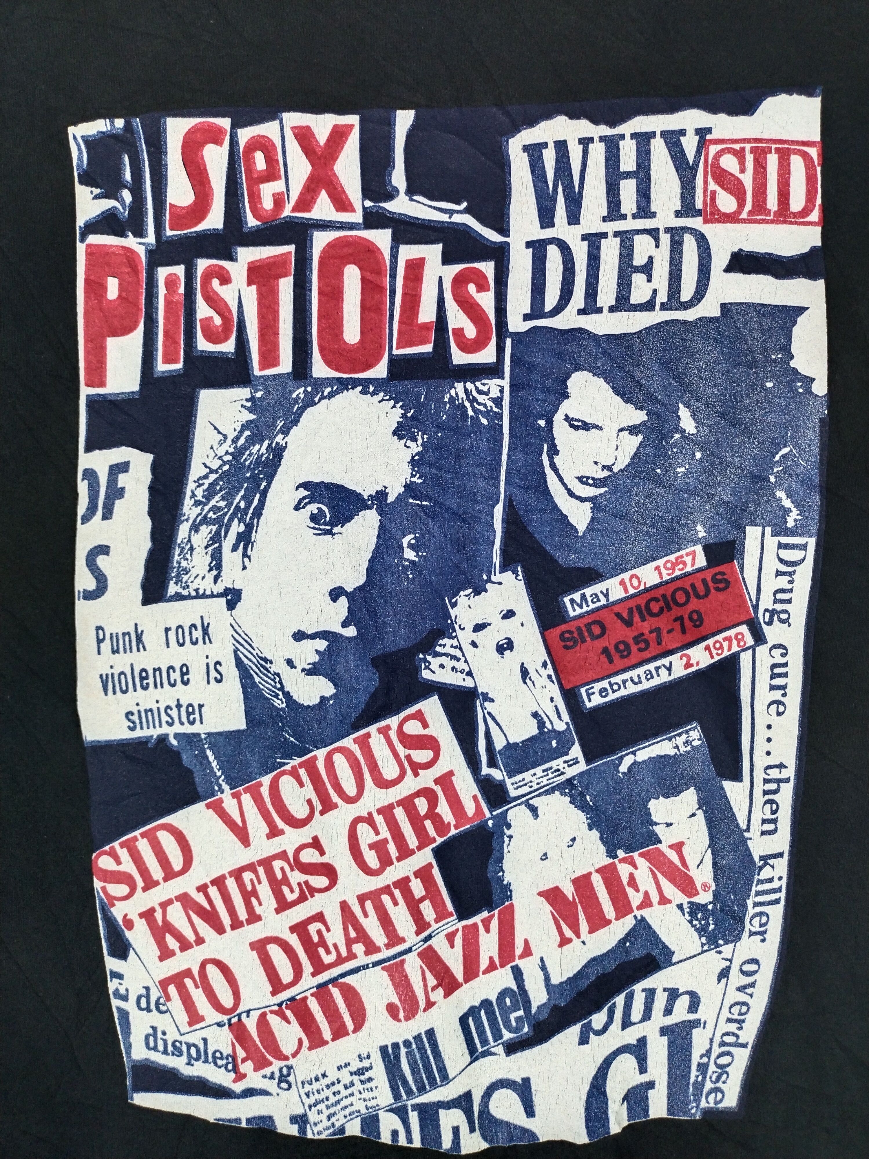 Vintage RARE Vintage 90's Sid Vicious Sex Pistol Acid Jazz Men Tee Size US M / EU 48-50 / 2 - 3 Thumbnail