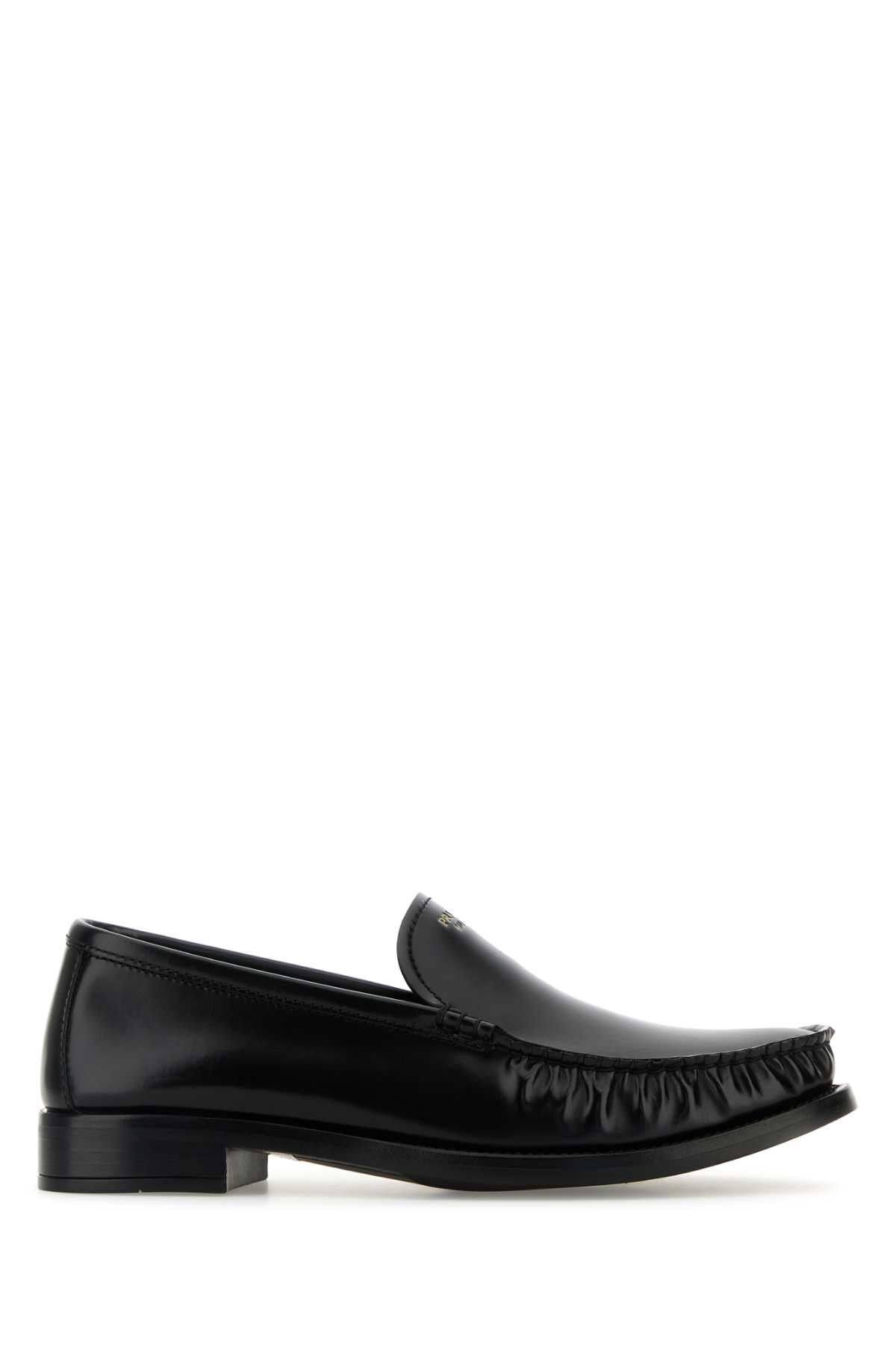 Prada Black Leather Loafers Size US 8 / IT 38 - 1 Thumbnail