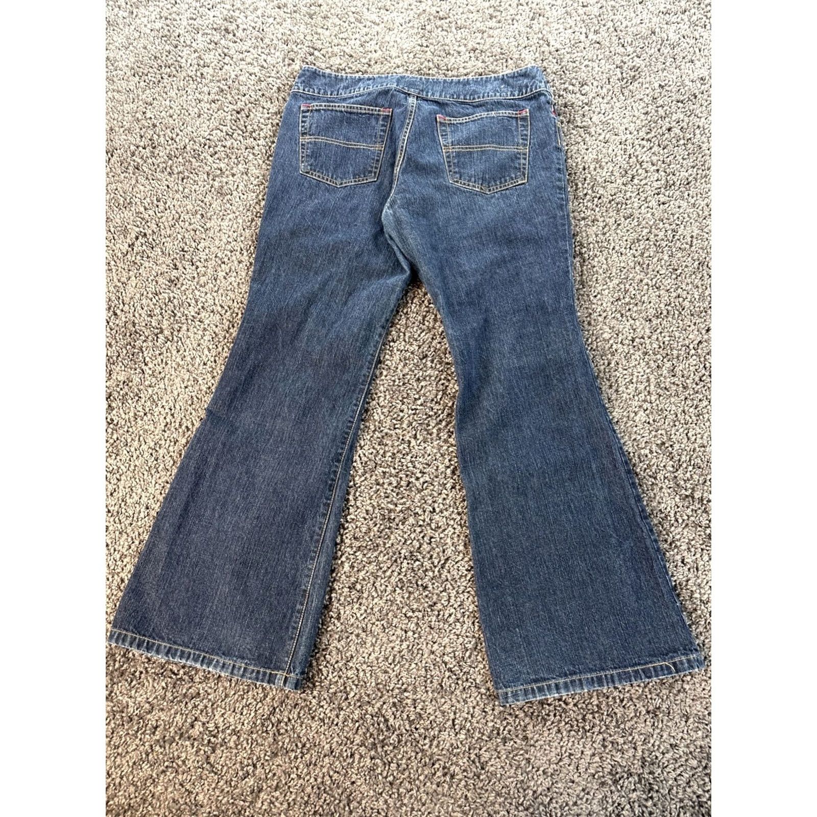 Tommy Hilfiger VINTAGE Tommy Hilfiger Jeans Womens 32x29 Baggy Boot Flare Dark Wash 90s Womens Jeans Flared Pocket blue Size 24" / US 00 / IT 34 - 7 Thumbnail