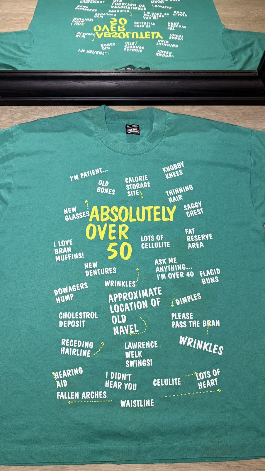 Other Vintage / Y2K 1990s Humor Absolutely Over 50 Shirt Size US XL / EU 56 / 4 - 3 Thumbnail