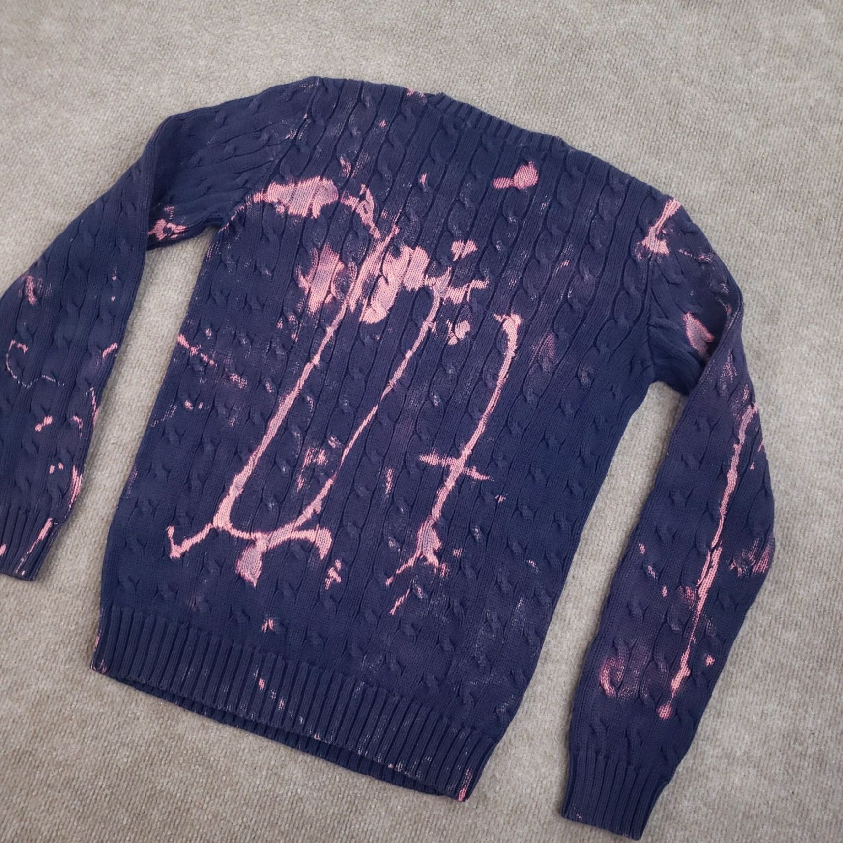 Polo Ralph Lauren Ralph Lauren Boys Sweater Medium Extra Large Blue Crew Neck Long Sleeve Cable Bleached Size US M / EU 48-50 / 2 - 8 Thumbnail