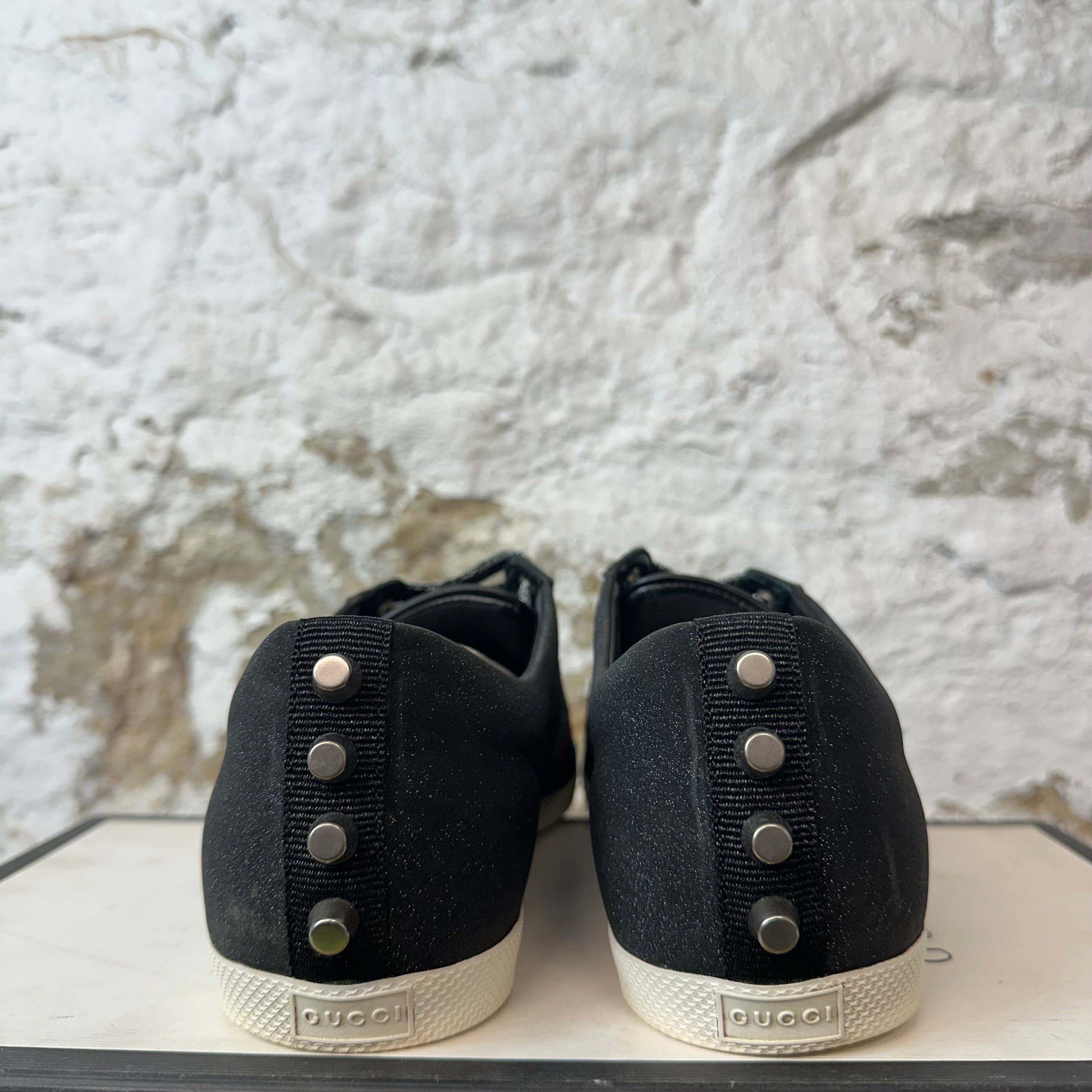 Gucci Gucci Bambi Web Black Glitter Stud Sneaker Sz 9.5 Size US 9.5 / EU 42-43 - 5 Thumbnail