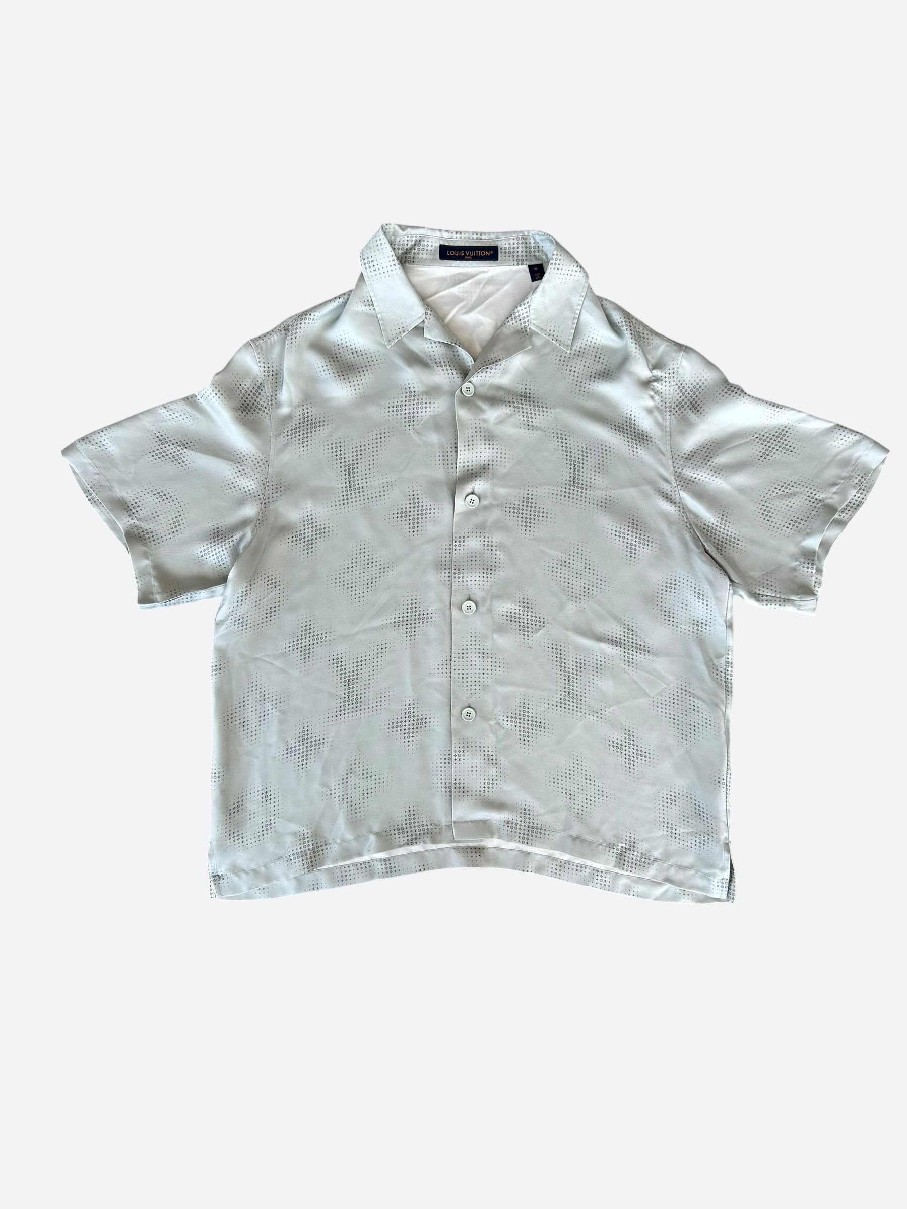 Louis Vuitton Louis Vuitton Grey LV Pixel Monogram Silk Button Up Shirt Size US XXL / EU 58 / 5 - 1 Thumbnail