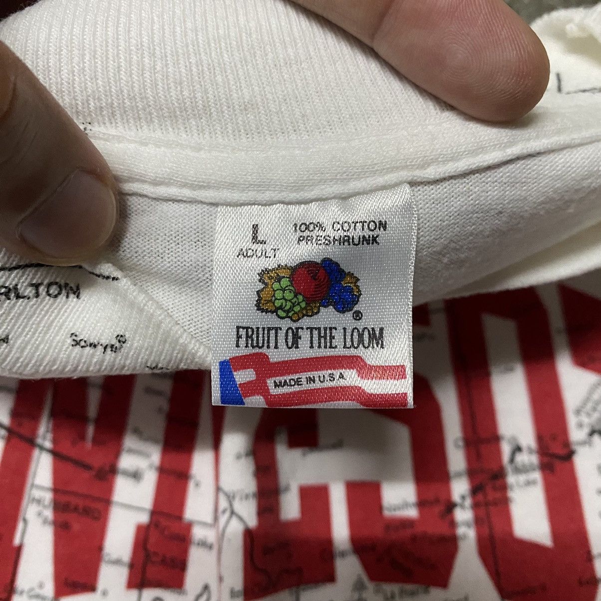 Fruit Of The Loom VINTAGE 90’s MINNESOTA ALLOVERPRINT MAP T SHIRT FOTL Size US L / EU 52-54 / 3 - 4 Thumbnail