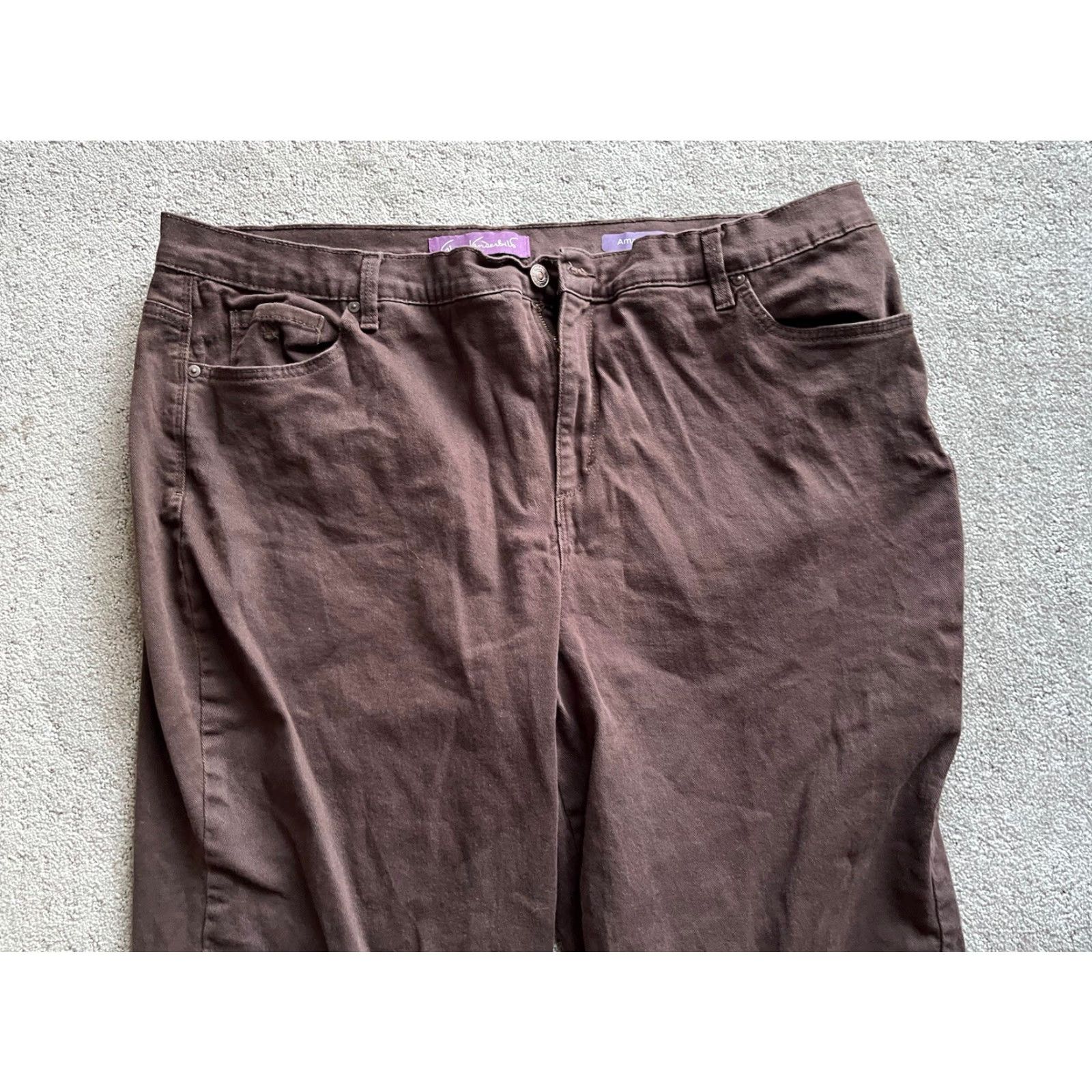 Gloria Vanderbilt VINTAGE Gloria Vanderbilt Women's Ankle Jeans Size 22W Dark Wash Brown Denim Plus-Size Size 40" / US 18 - 2 Thumbnail