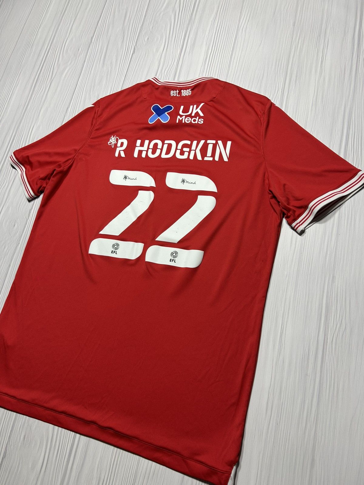 Macron 2020-21 Nottingham Forest #22 R Hodgkin Home Jersey Size 4XL Size US XXL / EU 58 / 5 - 12 Thumbnail