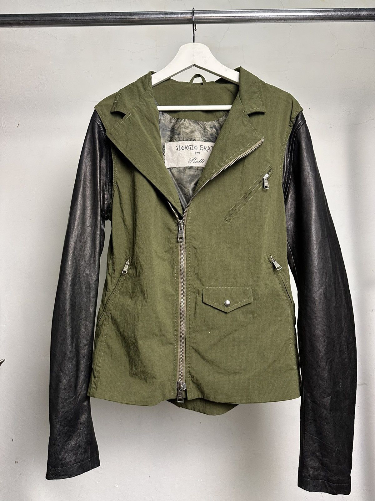 Giorgio Brato Giorgio Brato Ripstop Hybrid Leather Ratti Biker Jacket Size US L / EU 52-54 / 3 - 1 Thumbnail