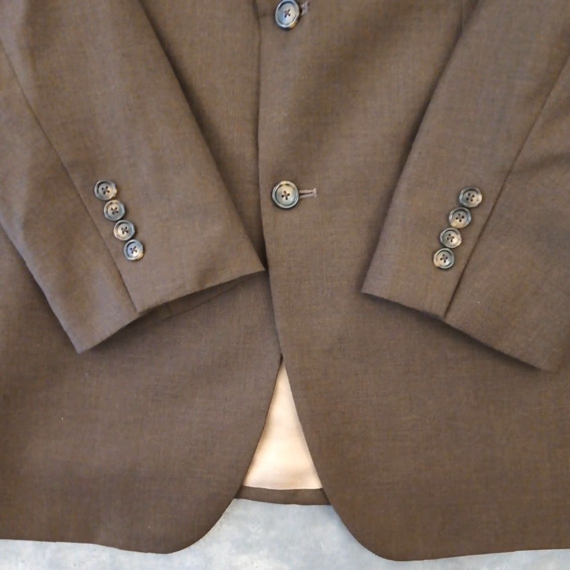 Jos. A. Bank Jos A Bank Blazer Mens 42 Long Brown Wool Two Button Single Vent Notch Lapel 2 Piece Regular Inner Pockets Vintage? No Size 42R - 4 Thumbnail