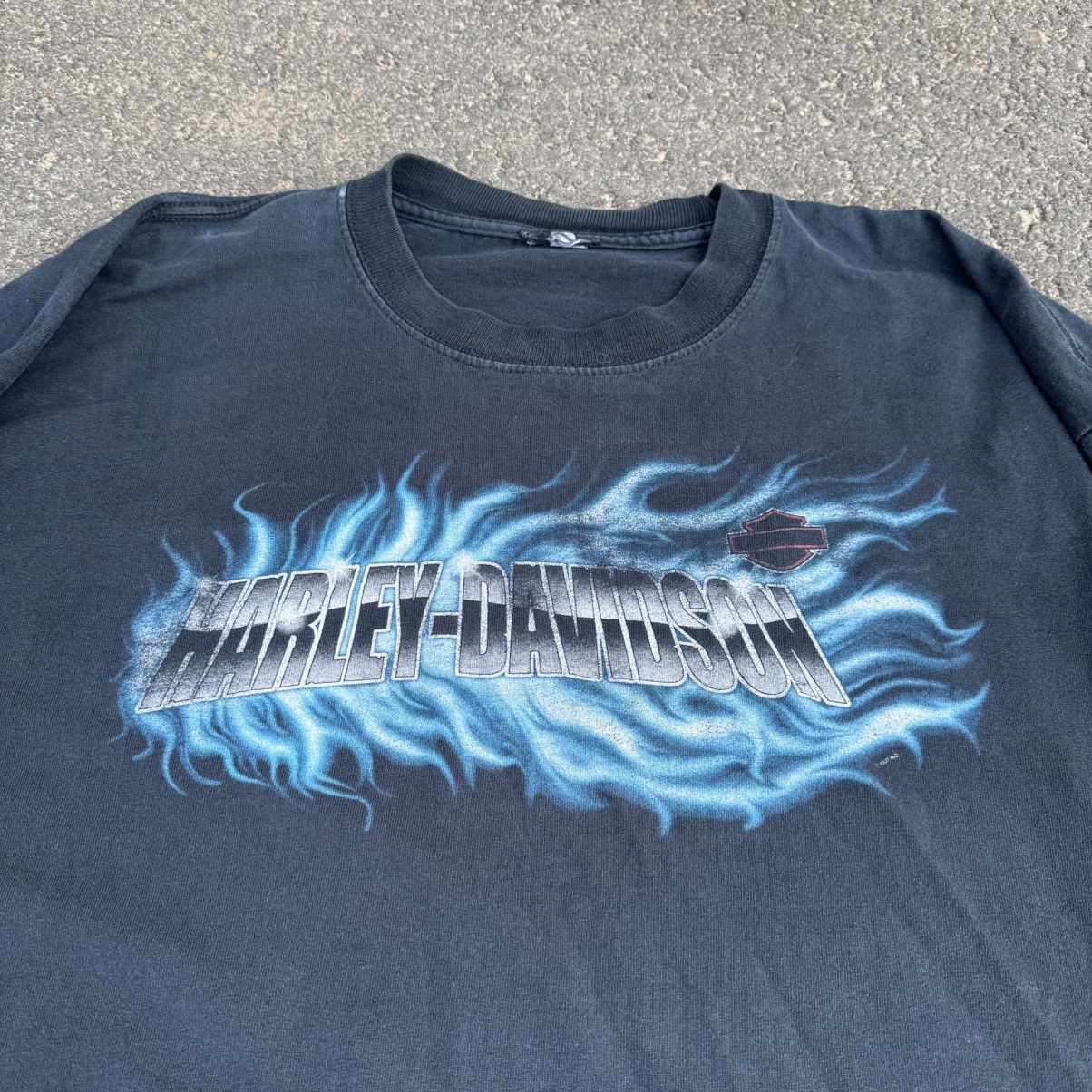 Harley Davidson 2007 Harley Davidson Washed Thrashed Longsleeve Flames Vtg Size US XL / EU 56 / 4 - 10 Thumbnail