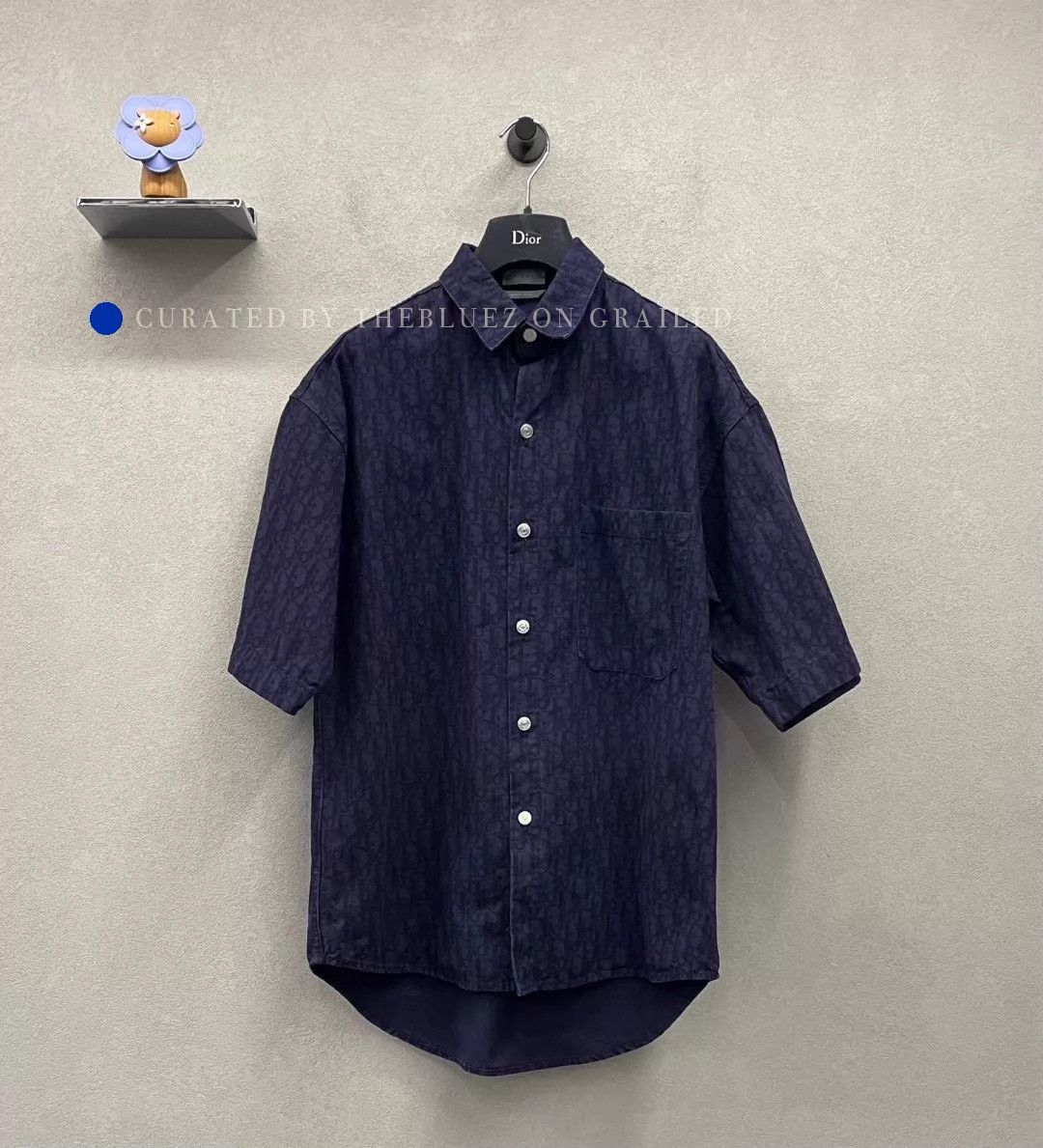Dior Navy Blue Summer Button-Up Shirt Size US S / EU 44-46 / 1 - 1 Thumbnail