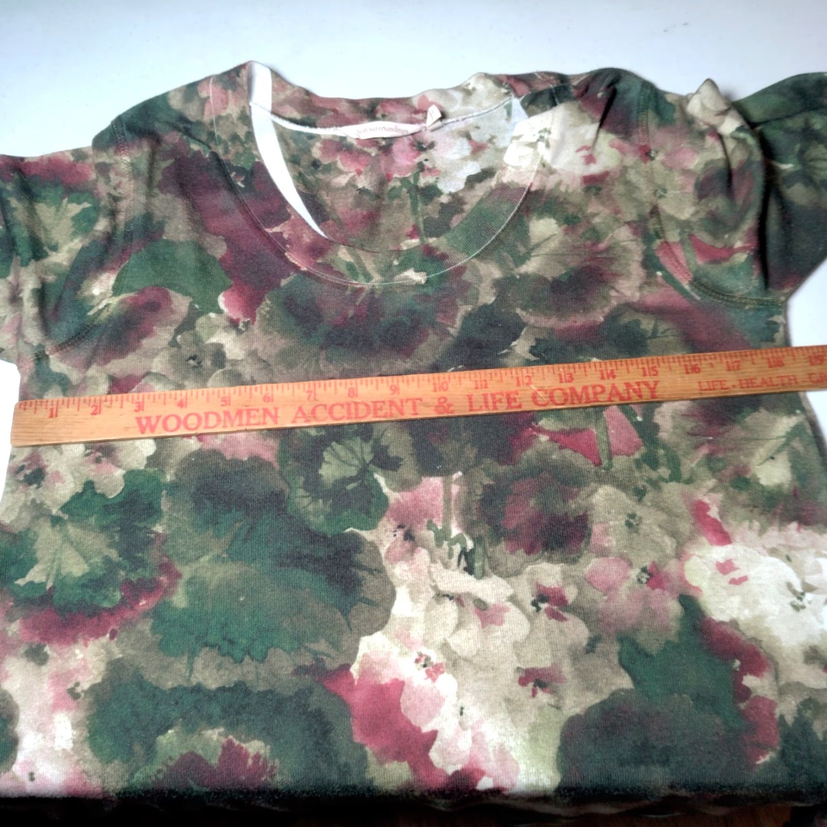Soft Surroundings Soft Surroundings Tunic Shirt S Women Green Floral Knit Long Sleeve Pullover Round Neck Casual Watercolor Flower Size S / US 4 / IT 40 - 6 Thumbnail