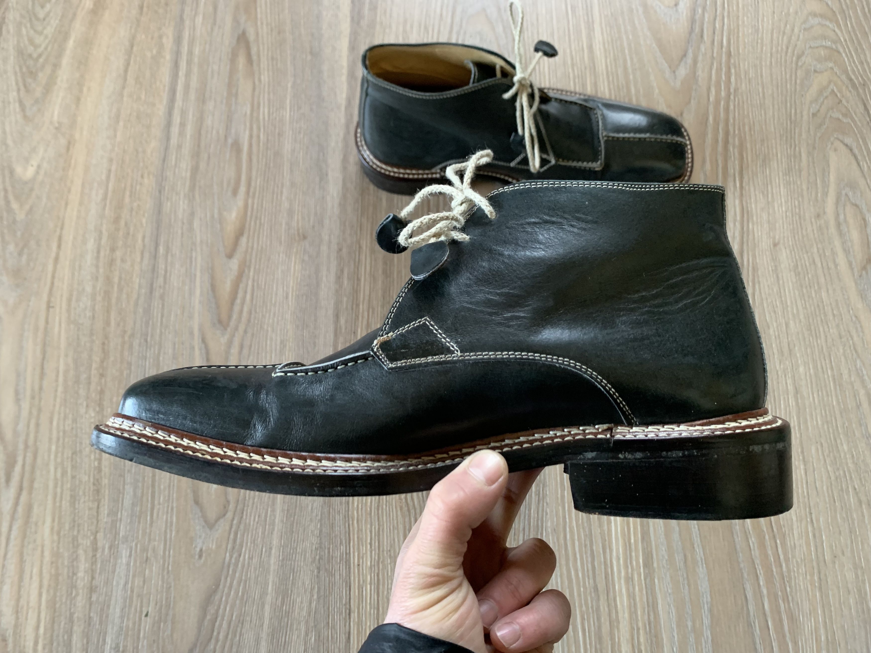 Designer × Vintage Cox & Wilson Men’s Vinatge Italy High Leather Shoes Size US 10 / EU 43 - 5 Thumbnail