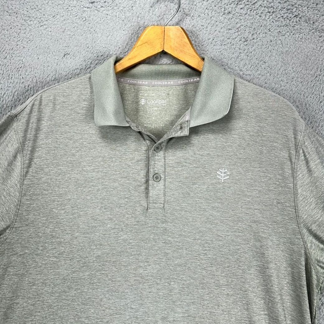 Vintage Coolibar Long Sleeve Polo Shirt Mens Large Gray UV Protection Stretch Rugby Shirt Size US L / EU 52-54 / 3 - 2 Thumbnail