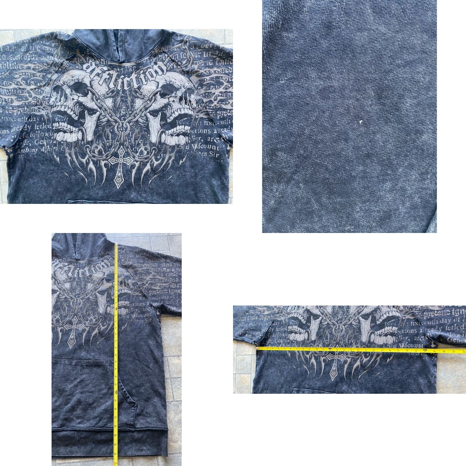 Affliction Affliction Hoodie 2XL Pullover Men Multicolor Skulls Chains Cross Y2K Live Fast Size US XXL / EU 58 / 5 - 8 Thumbnail
