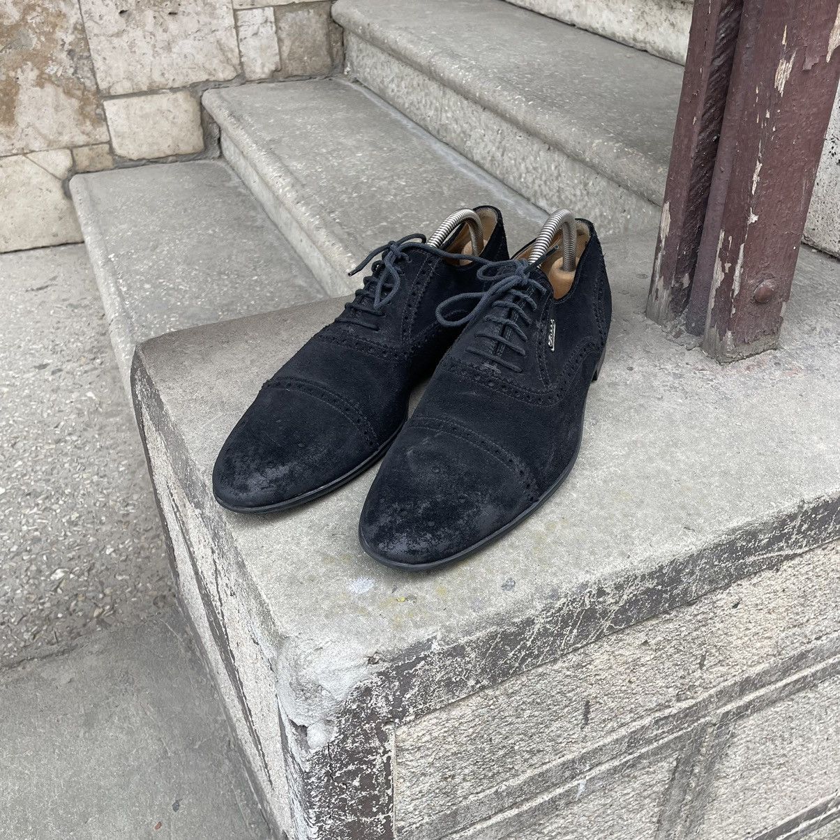 Gucci GUCCI Oxford Brogues Metal Logo Black Suede Size US 9 / EU 42 - 4 Thumbnail