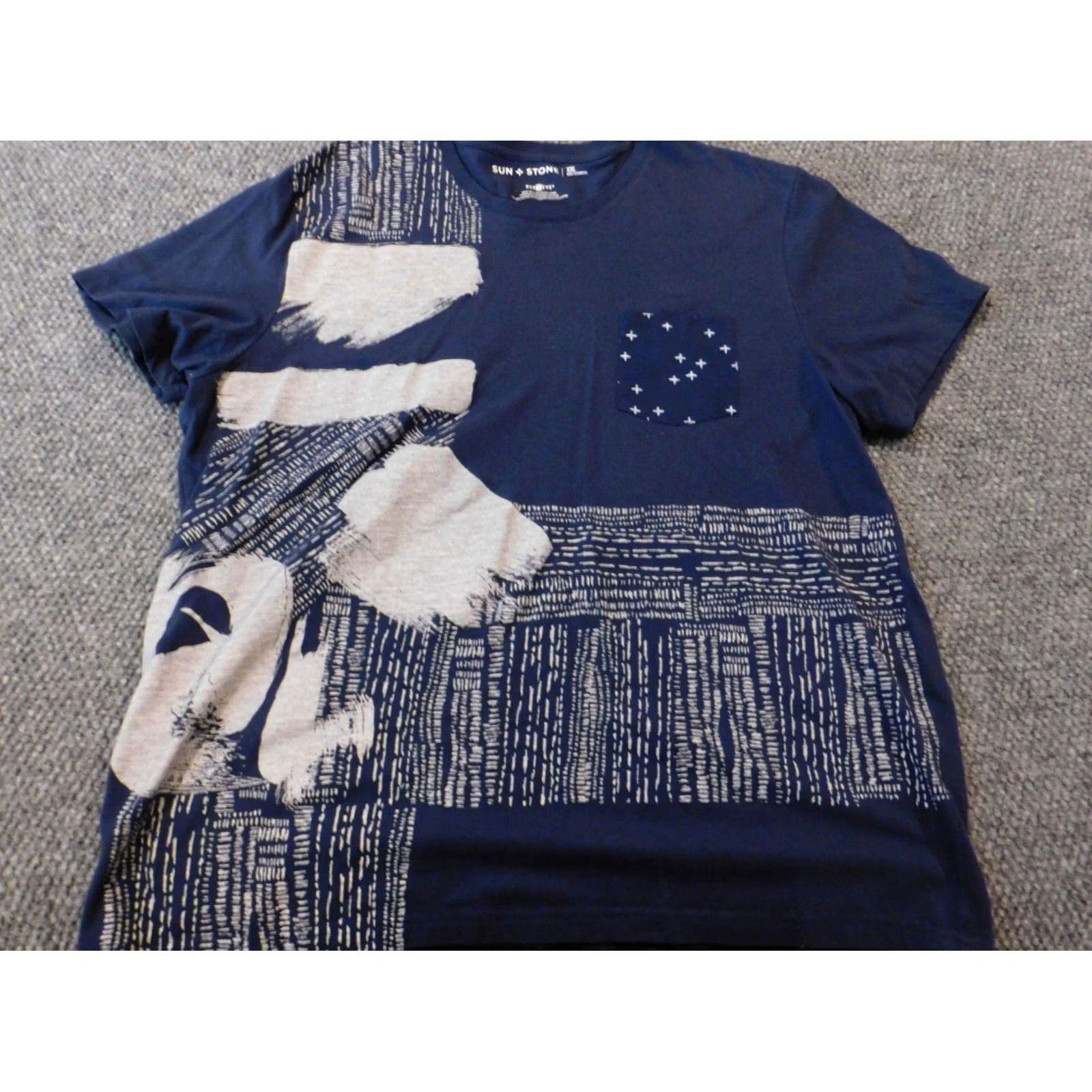 Vintage Sun Stone Shirt Mens 2XL Blue Sun Stone Tee Crew Neck Short Sleeve Logo Graphic T-Shirt Size US XXL / EU 58 / 5 - 2 Thumbnail