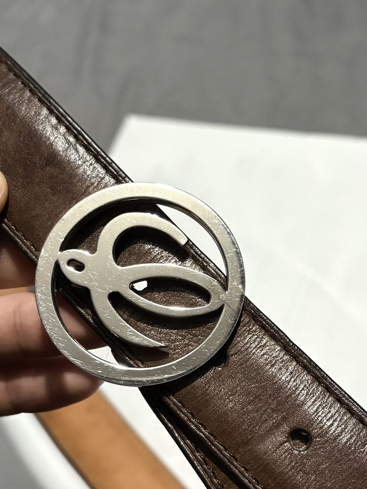 Loewe 34-36-38 Loewe Leather Belt logo buckle archive vintage y2k Size 36 - 9 Thumbnail