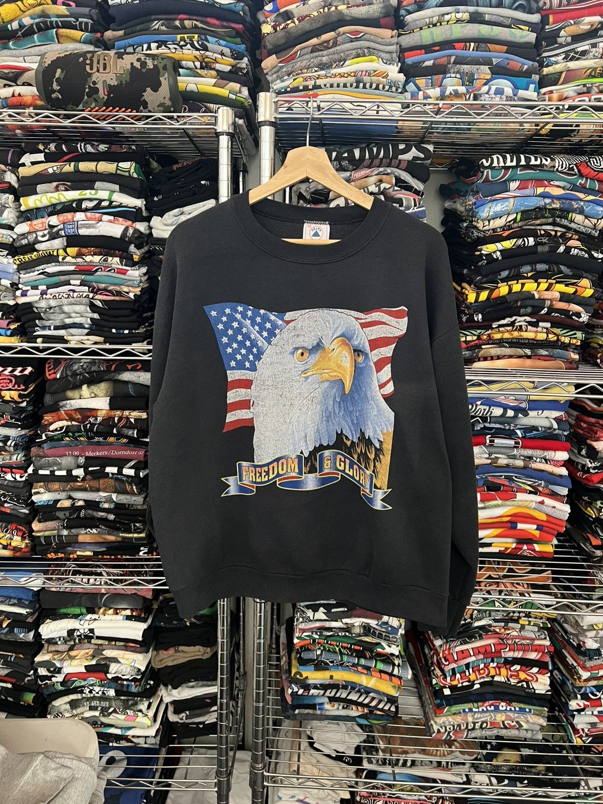 Harley Davidson 90s Freedom & Glory Eagle USA Flag Crewneck Size US XL / EU 56 / 4 - 1 Thumbnail