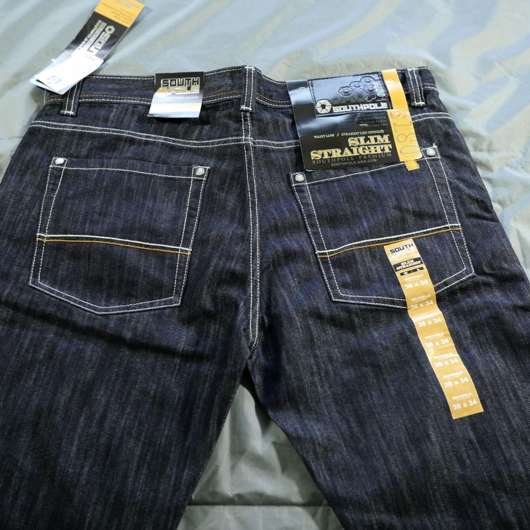Southpole VINTAGE Southpole Jeans Mens 36x34 Blue White 8180 Y2K Skater Hip Hop Indigo Jeans Mens Regular 36 Blue Size US 36 / EU 52 - 4 Thumbnail