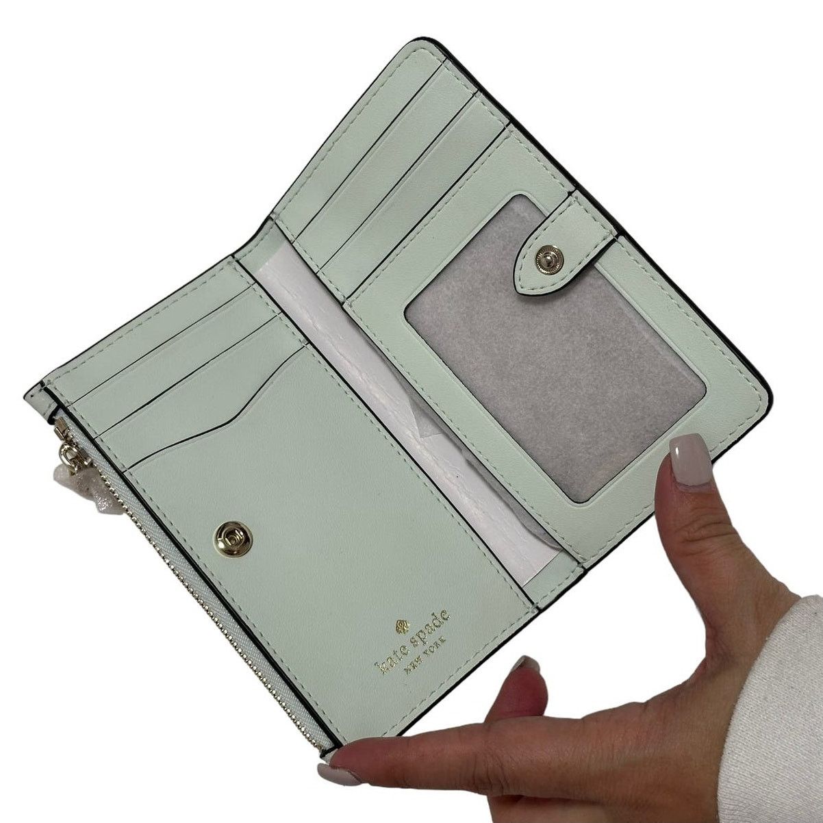Kate Spade Kate Spade Leila Small Slim Bifold Wallet Lime Sherbert Size ONE SIZE - 4 Thumbnail