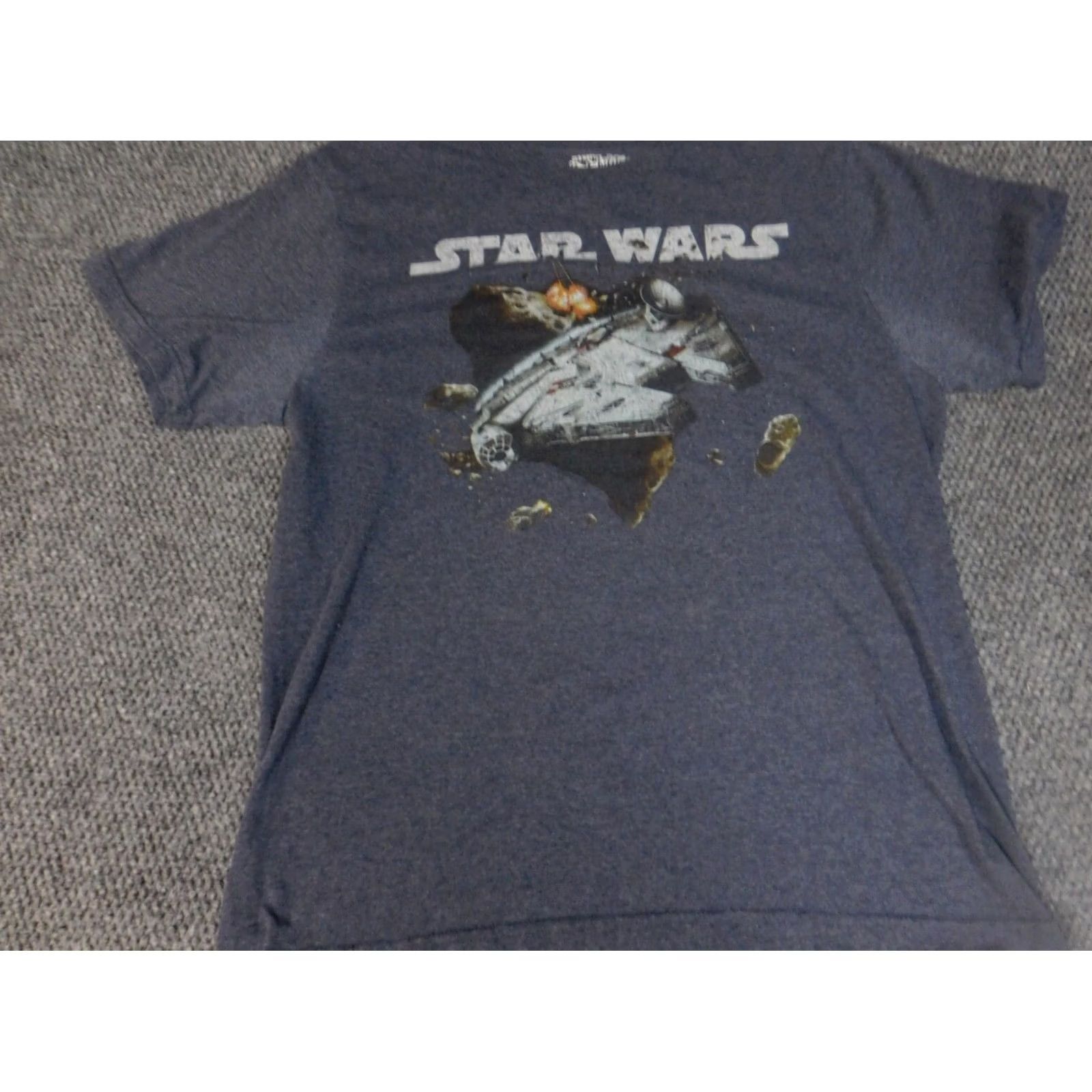 Old Navy Old Navy Mens T-Shirt Short Sleeve Blue Star Wars Logo Henley Cotton Knit L Regular Discoloration under arms Size US L / EU 52-54 / 3 - 3 Thumbnail