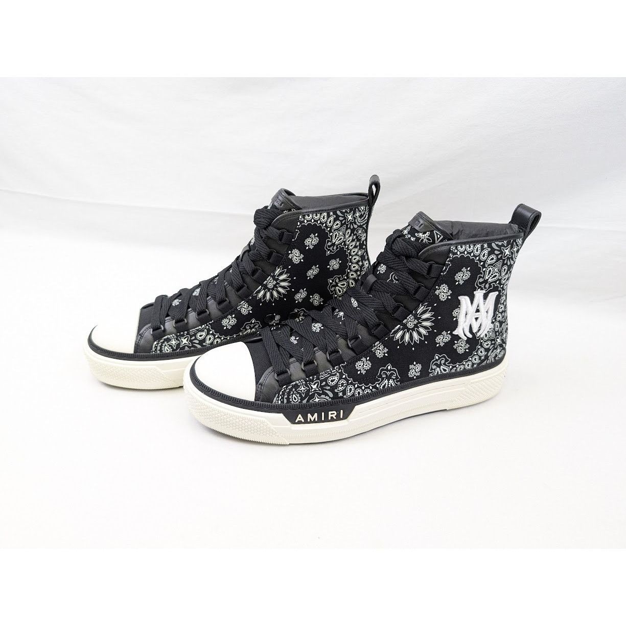 Amiri o1rshd1 Bandana MA Court High-Top Sneakers in Black/White Size US 13 / EU 46 - 17 Thumbnail