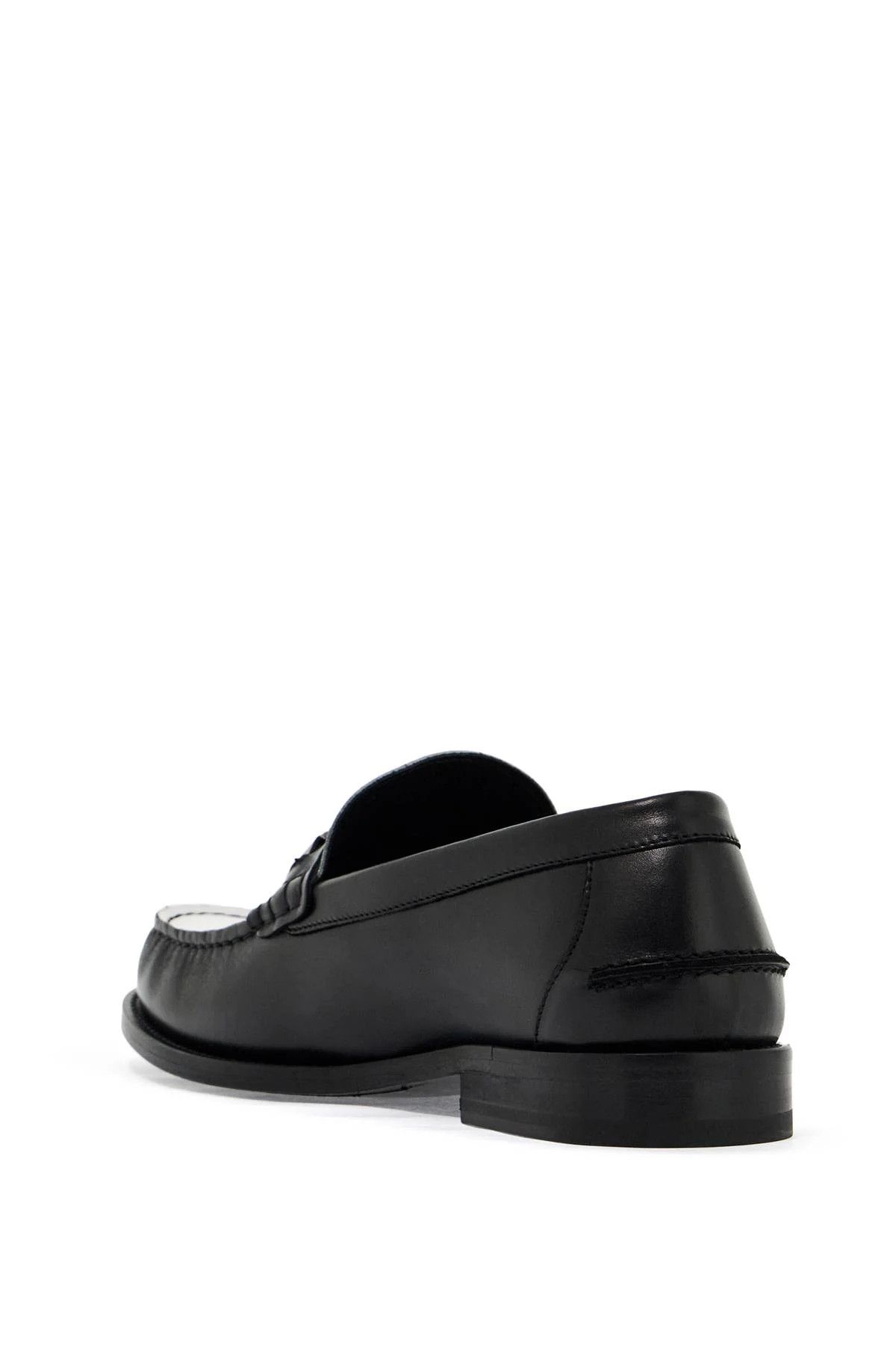 Versace o1s22i1n0125 Two-Tone Smooth Leather Loafers in Black White Size US 7 / EU 40 - 3 Thumbnail
